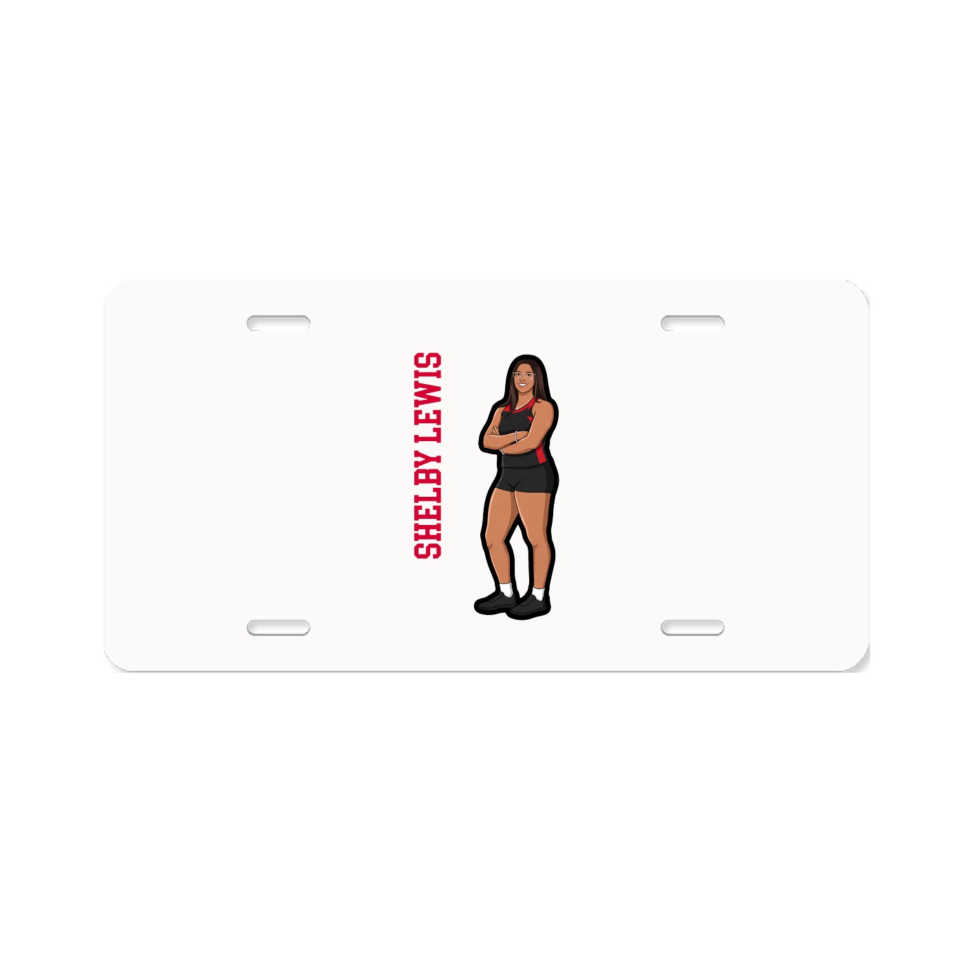 License Plate — Name Vertical in Classic
