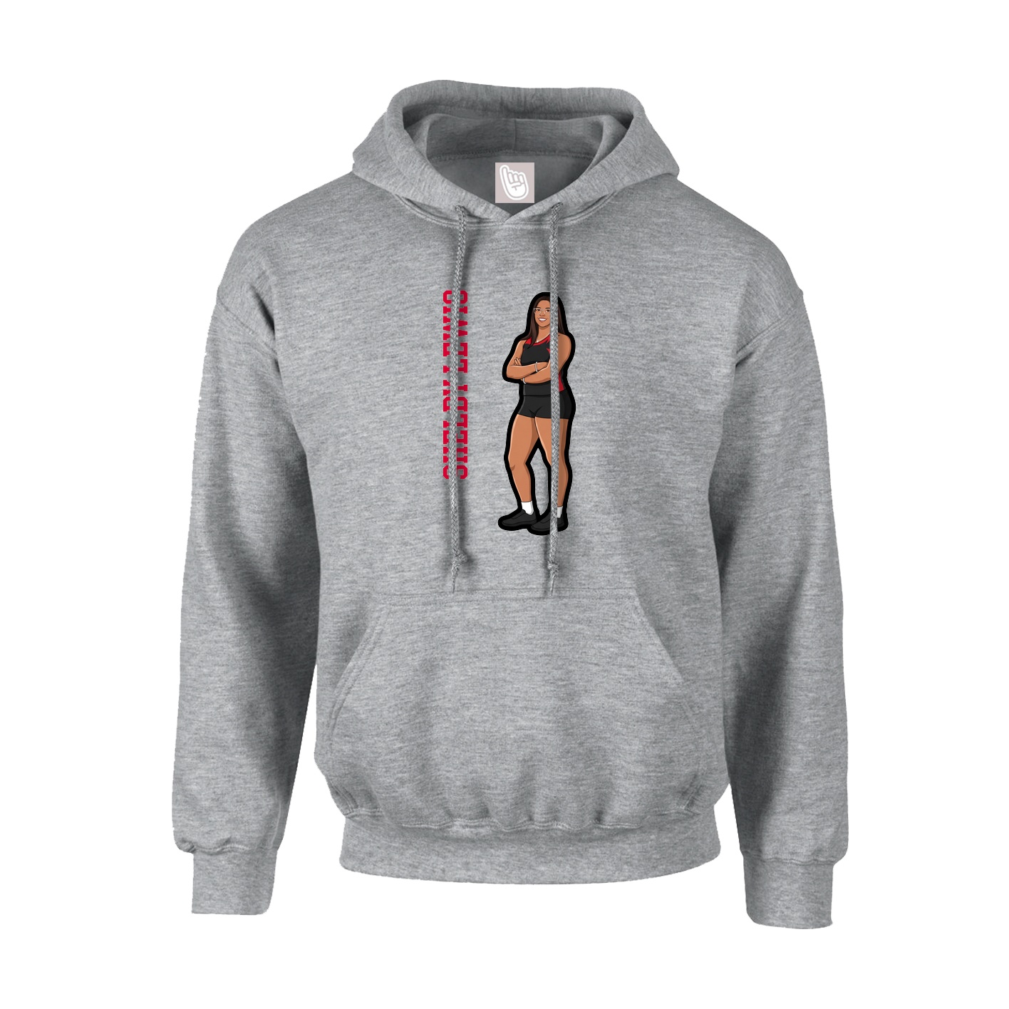 Hoodie — Name Vertical in Grey