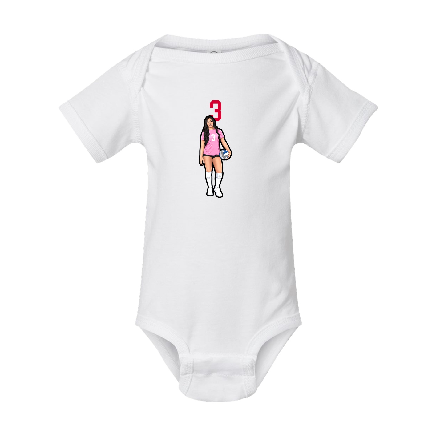 Baby Onesie — Number Top in White