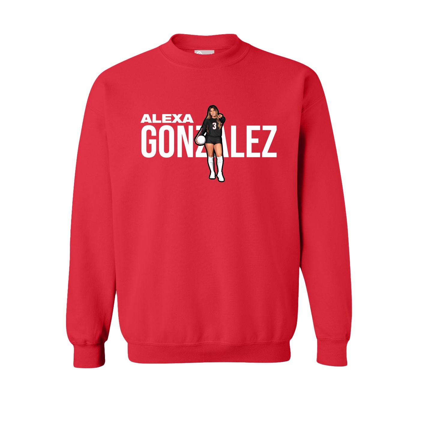 Fleece Crew — Player Name in Red