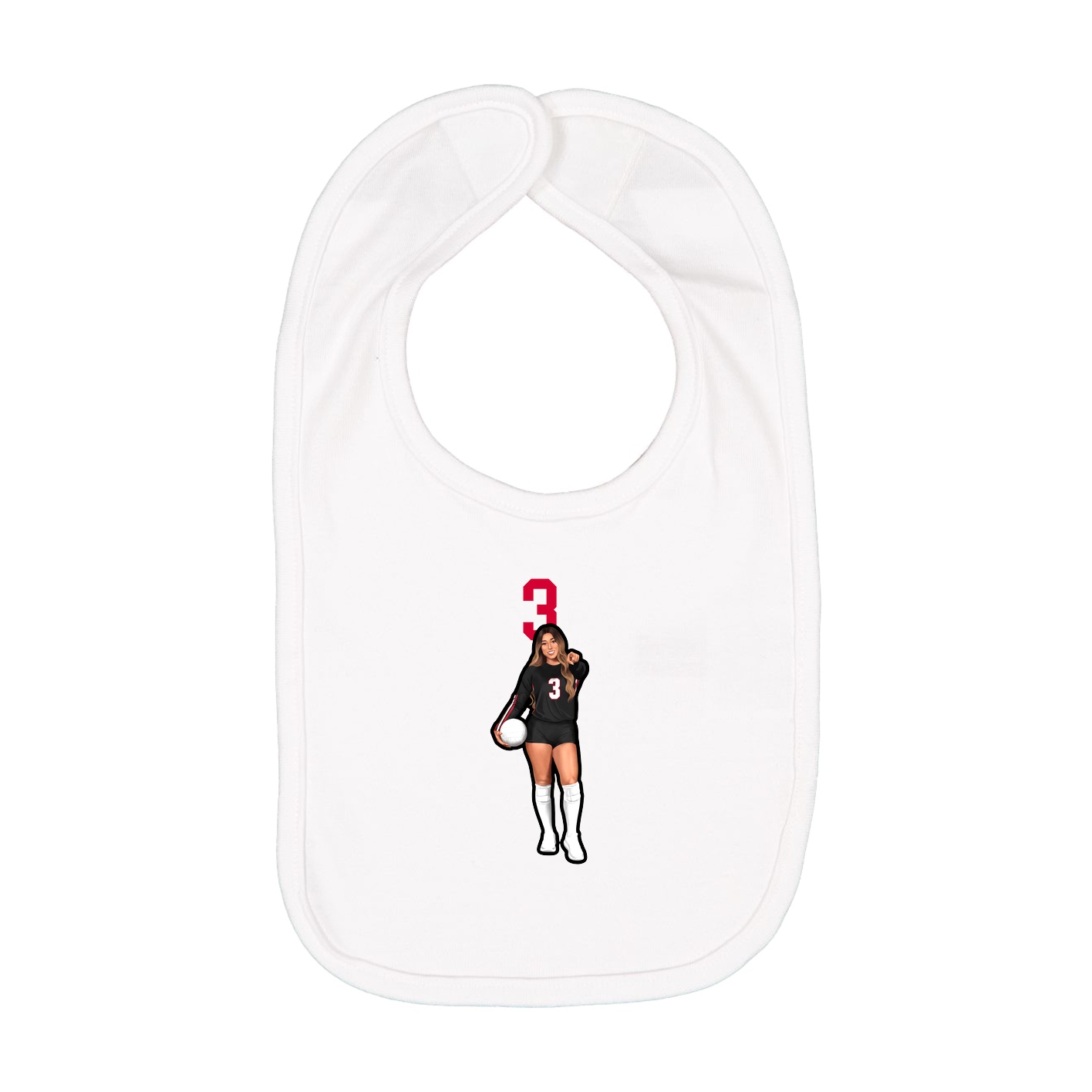 Infant Bib — Number Top in White