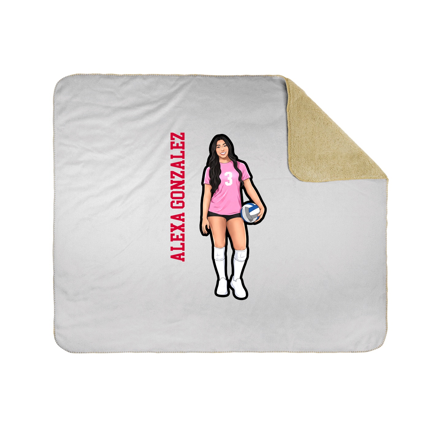 Throw Blanket — Name Vertical in White