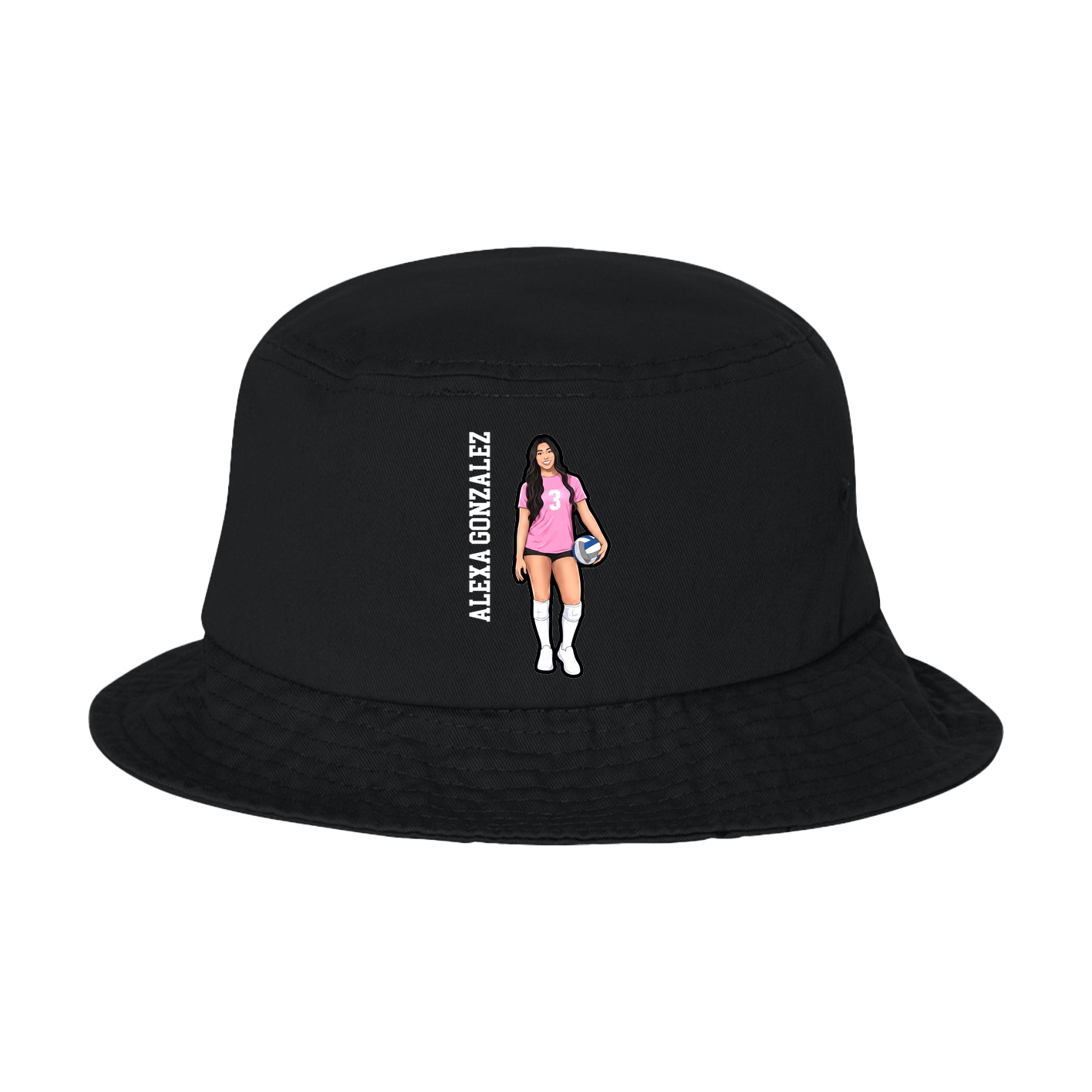 Bucket Cap — Name Vertical in Black