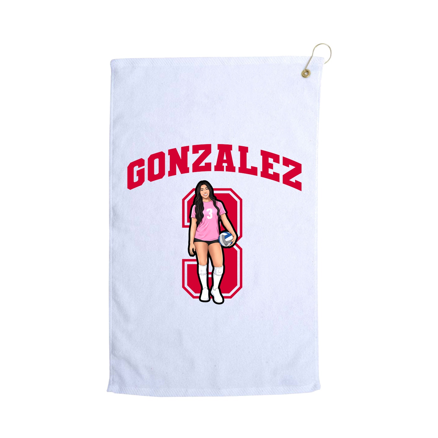Golf Towel — Number in White
