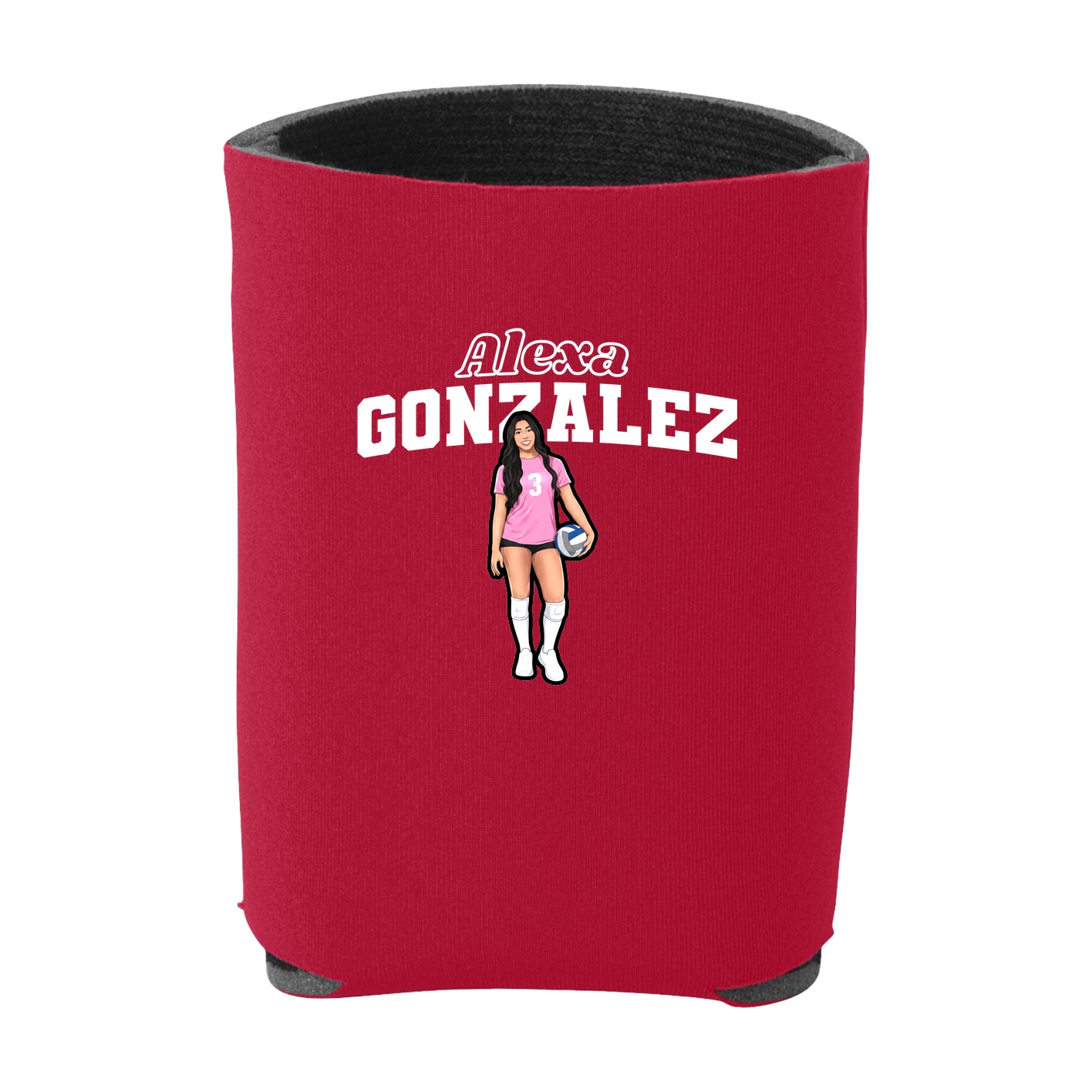 Can Holder — Name Arch in Red