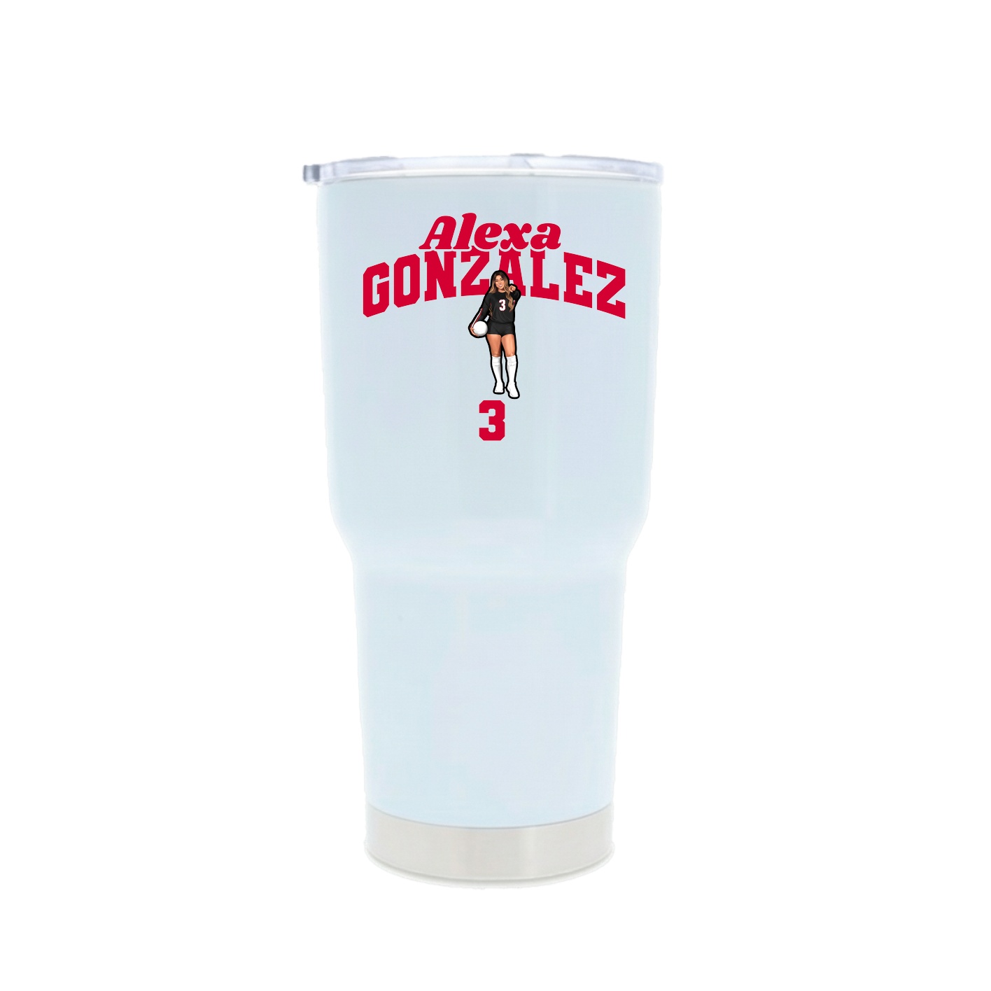 30oz Stainless Steel Tumbler — Signature Arch in White