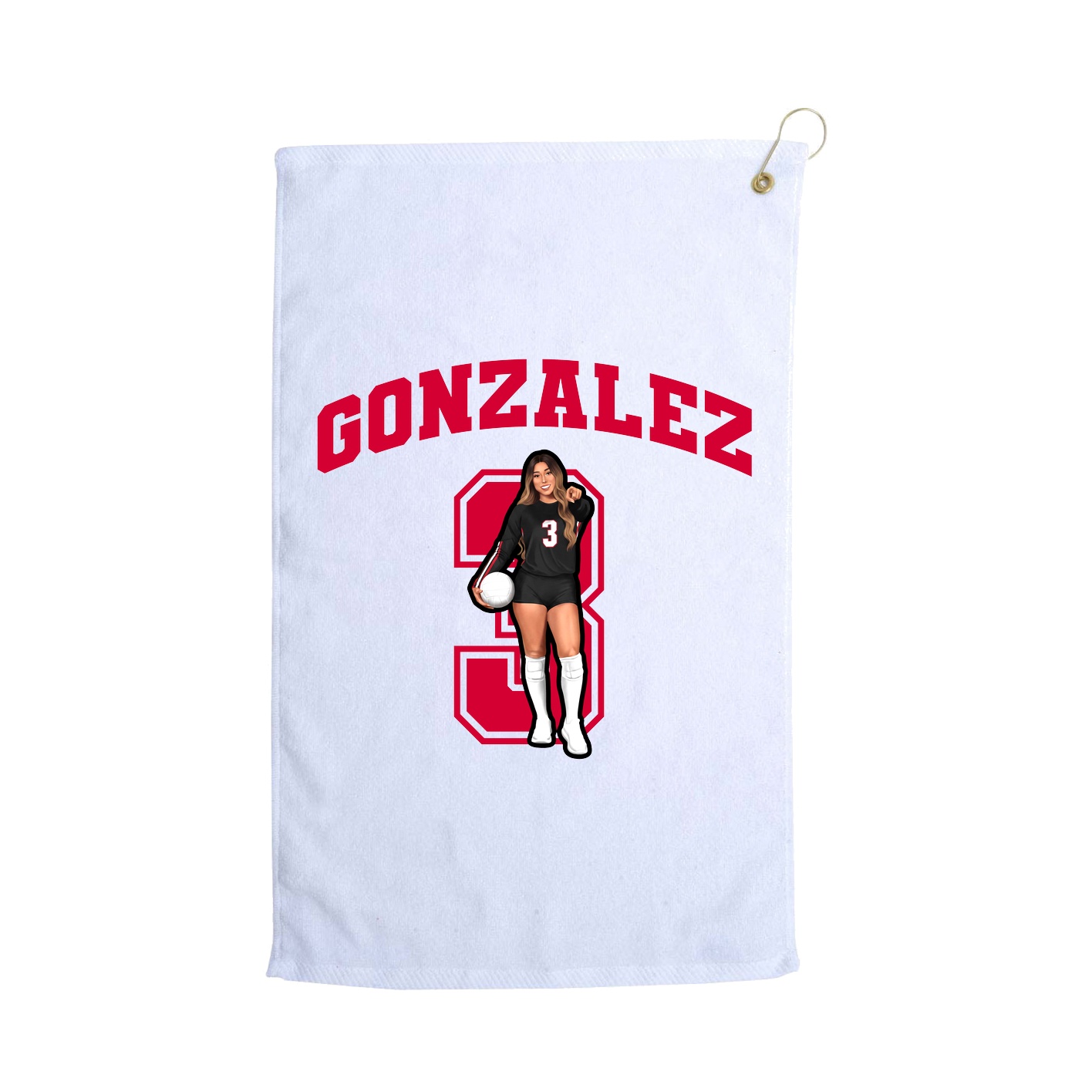 Golf Towel — Number in White