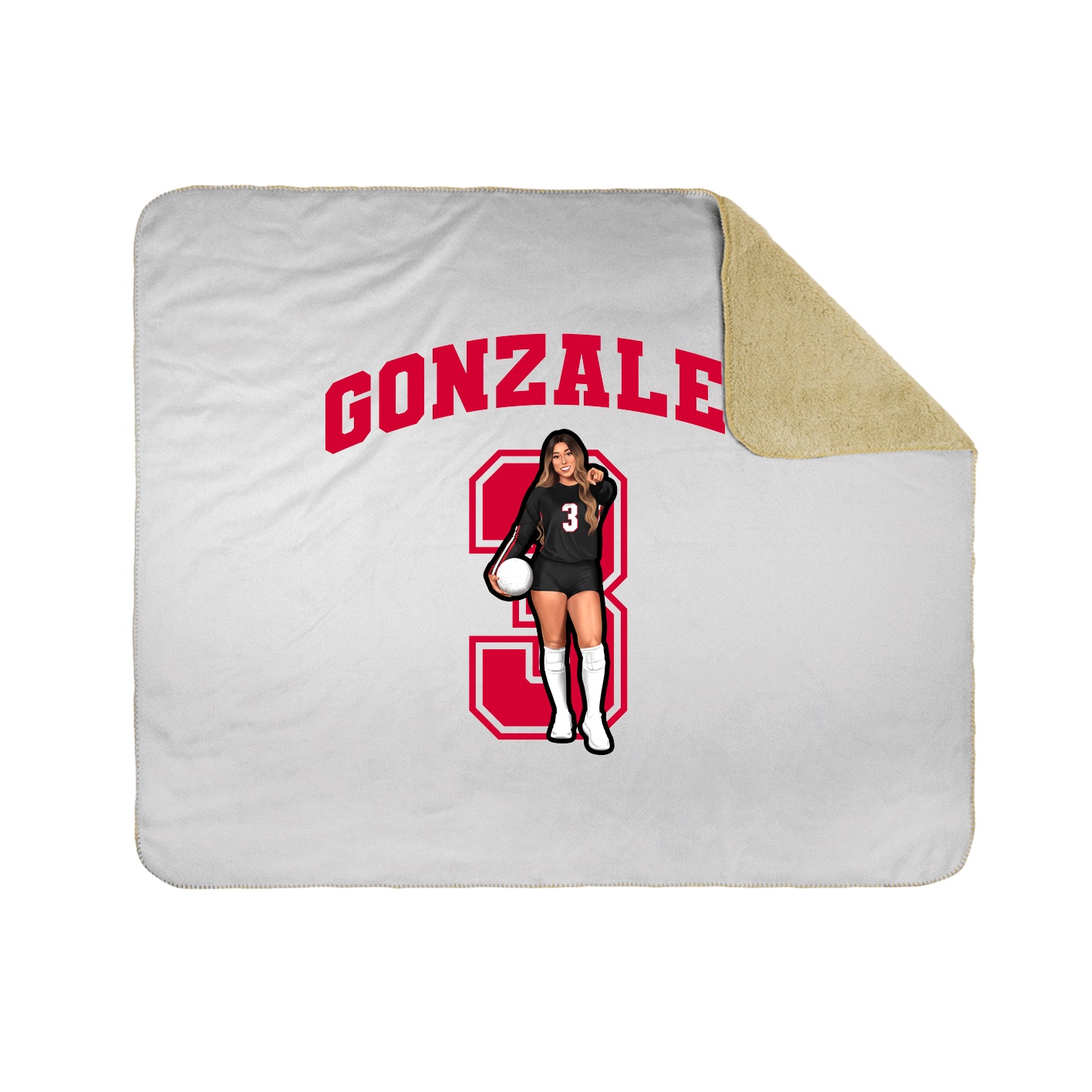 Throw Blanket — Number in White