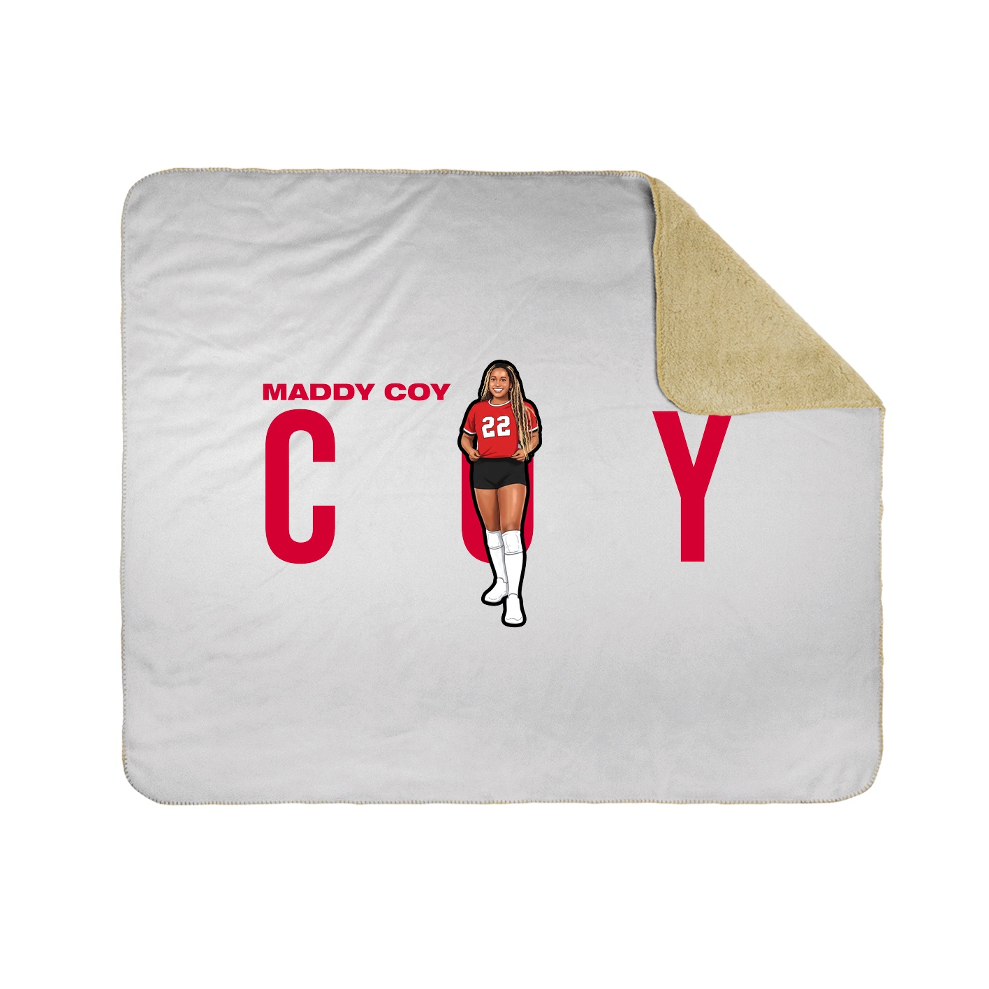 Throw Blanket — Player Name in White