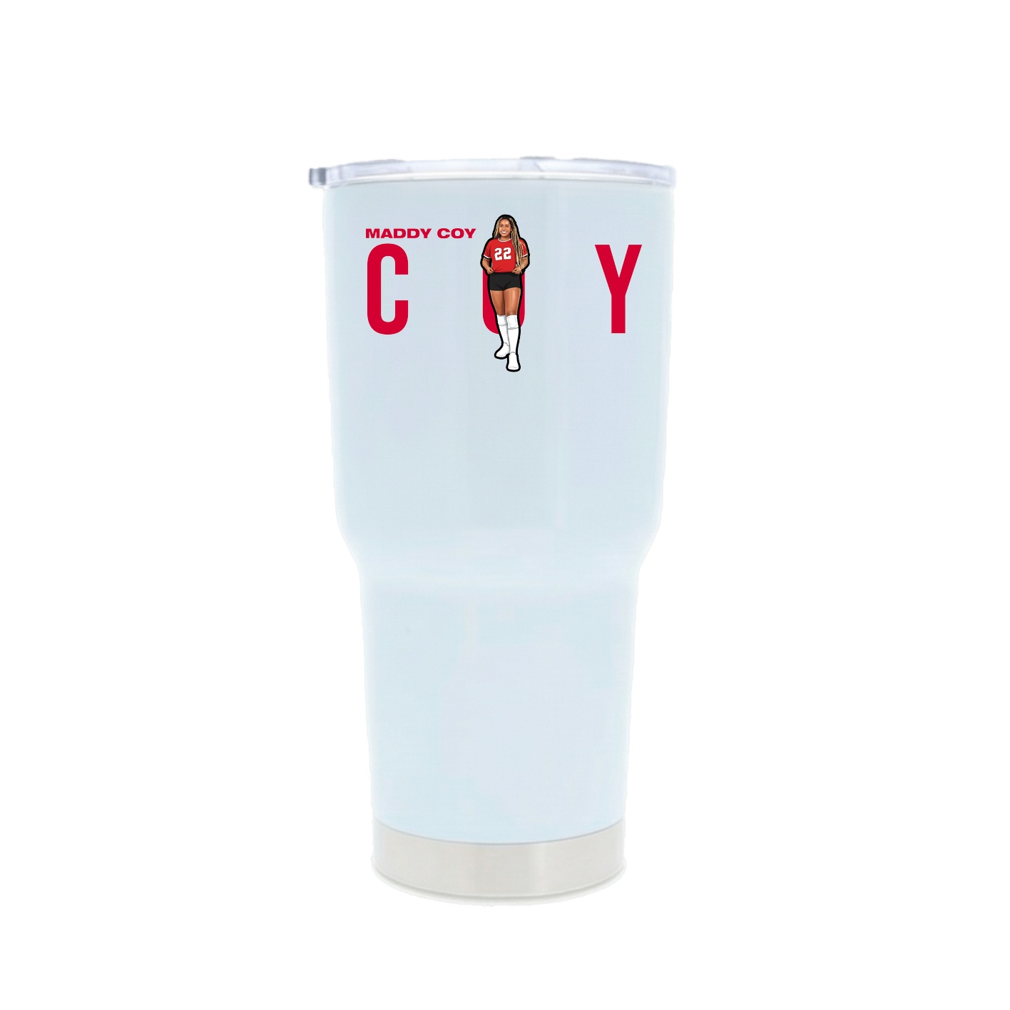 30oz Stainless Steel Tumbler — Player Name in White