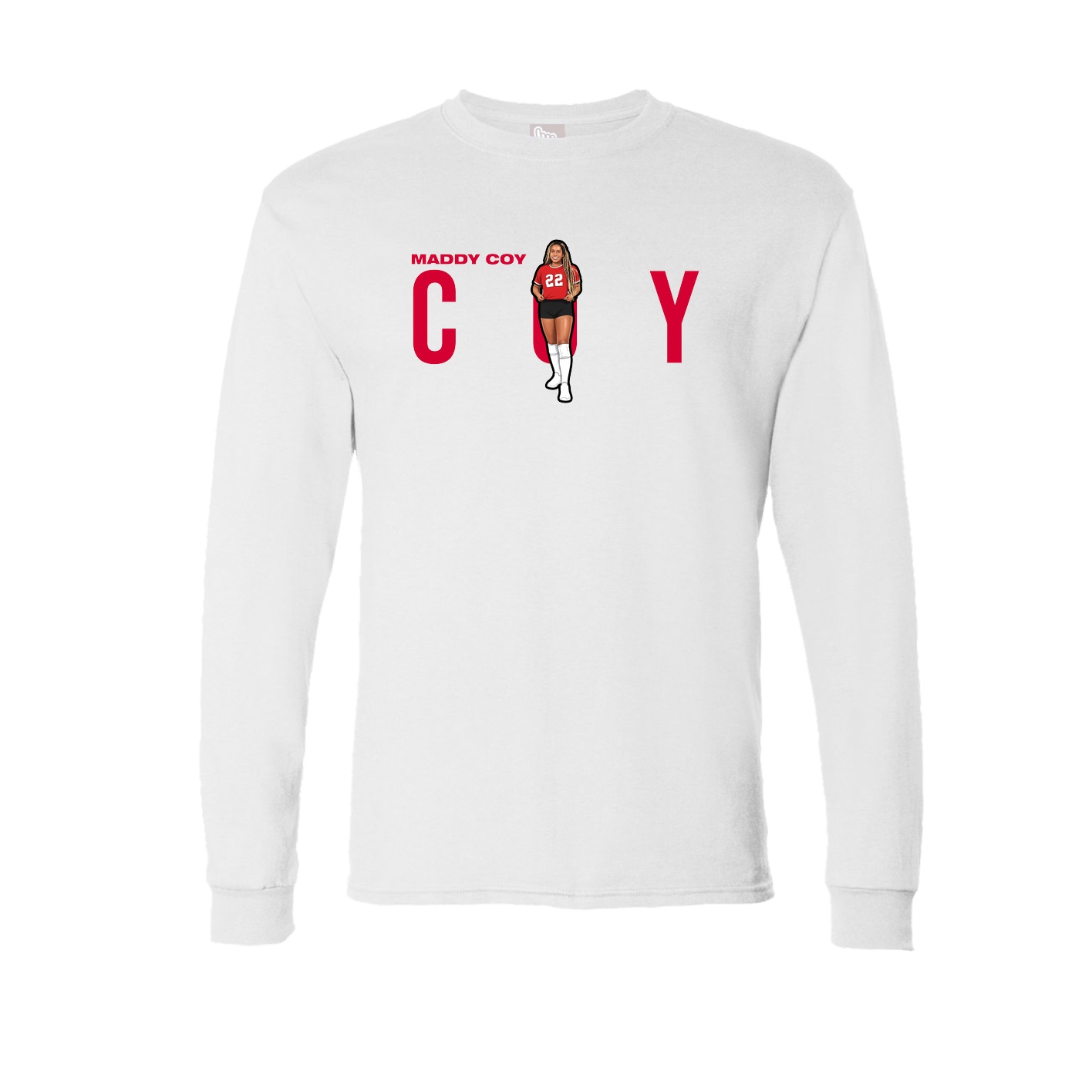 Long Sleeve Tee — Player Name in White