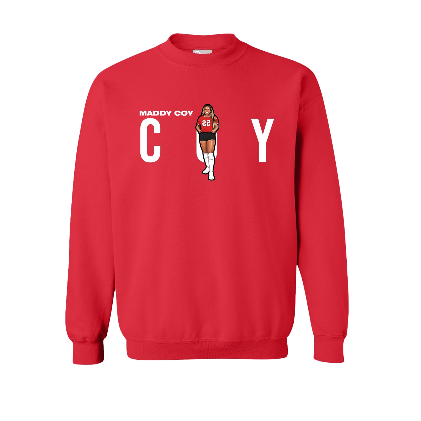Fleece Crew — Player Name in Red
