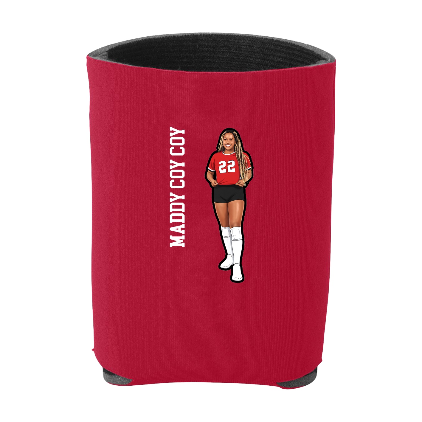 Can Holder — Name Vertical in Red