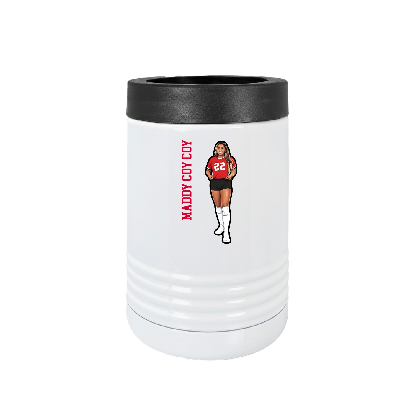 Beverage Holder — Name Vertical in White