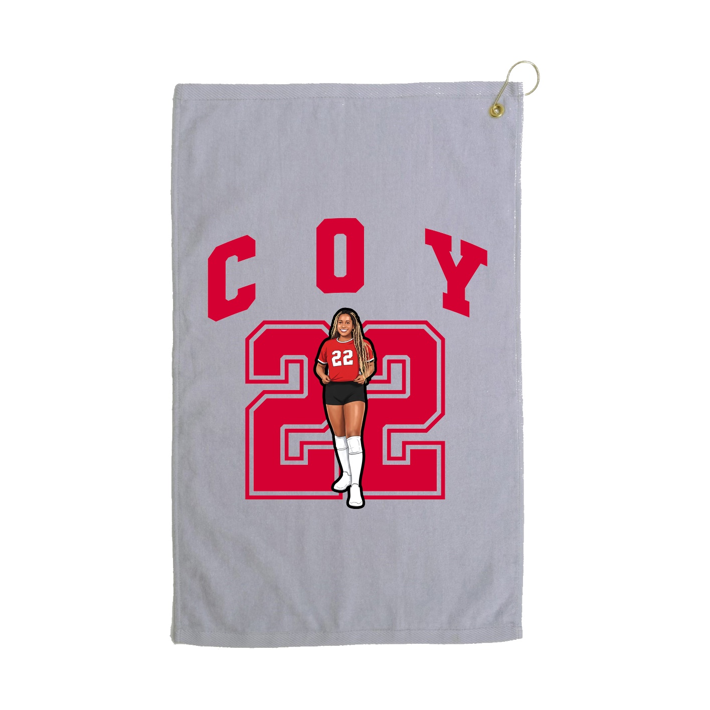 Golf Towel — Number in Grey