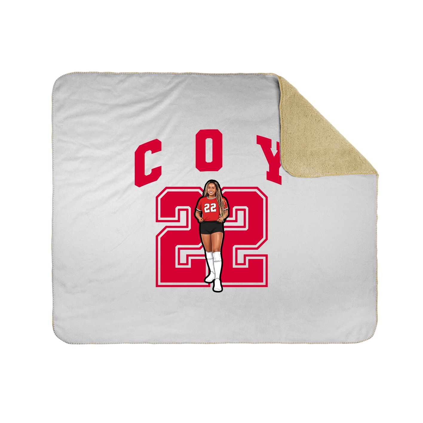 Throw Blanket — Number in White
