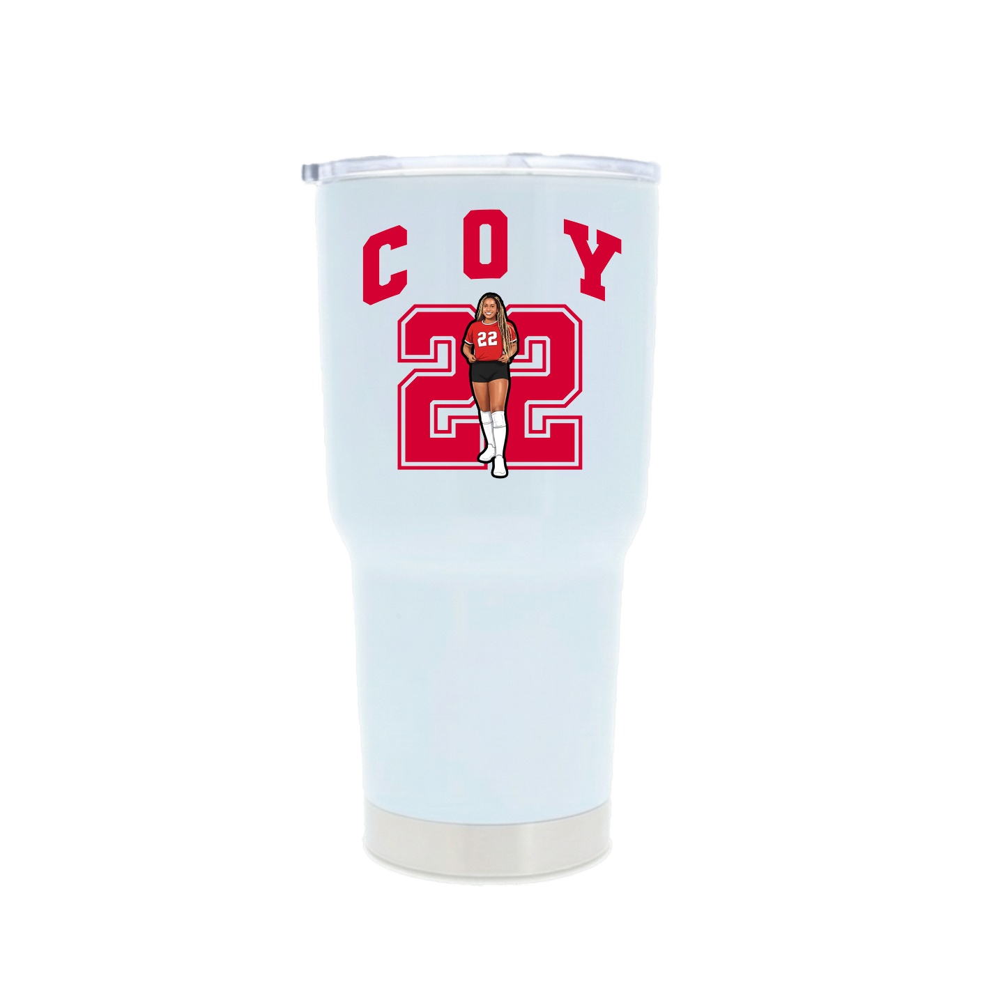 30oz Stainless Steel Tumbler — Number in White