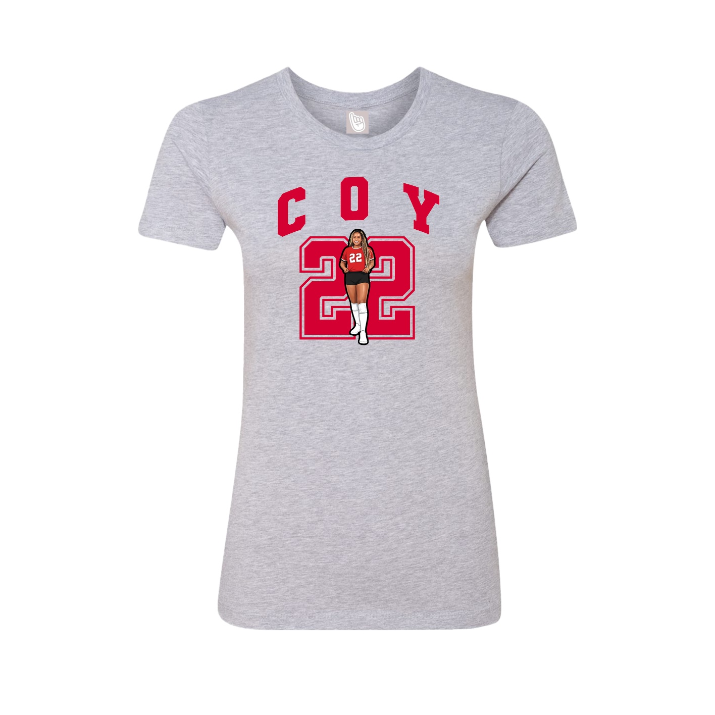 Fitted Women's Tee — Number in Grey