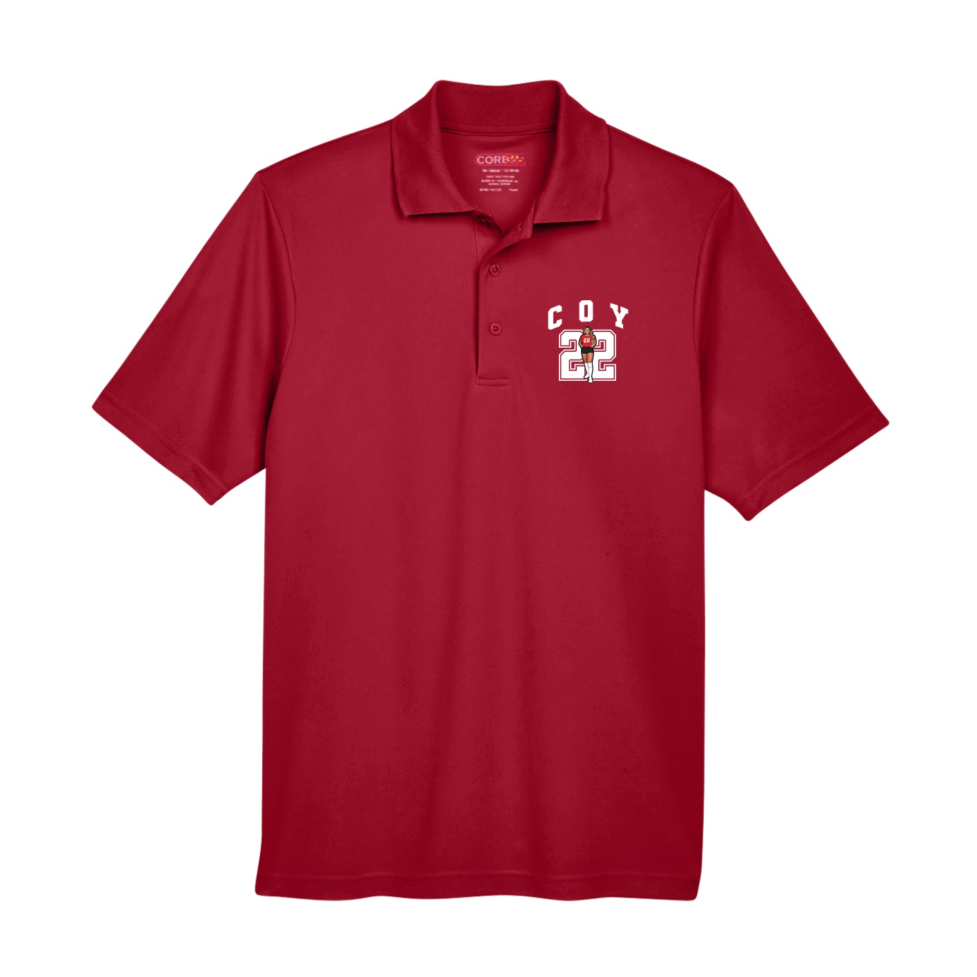 Performance Polo — Number in Red