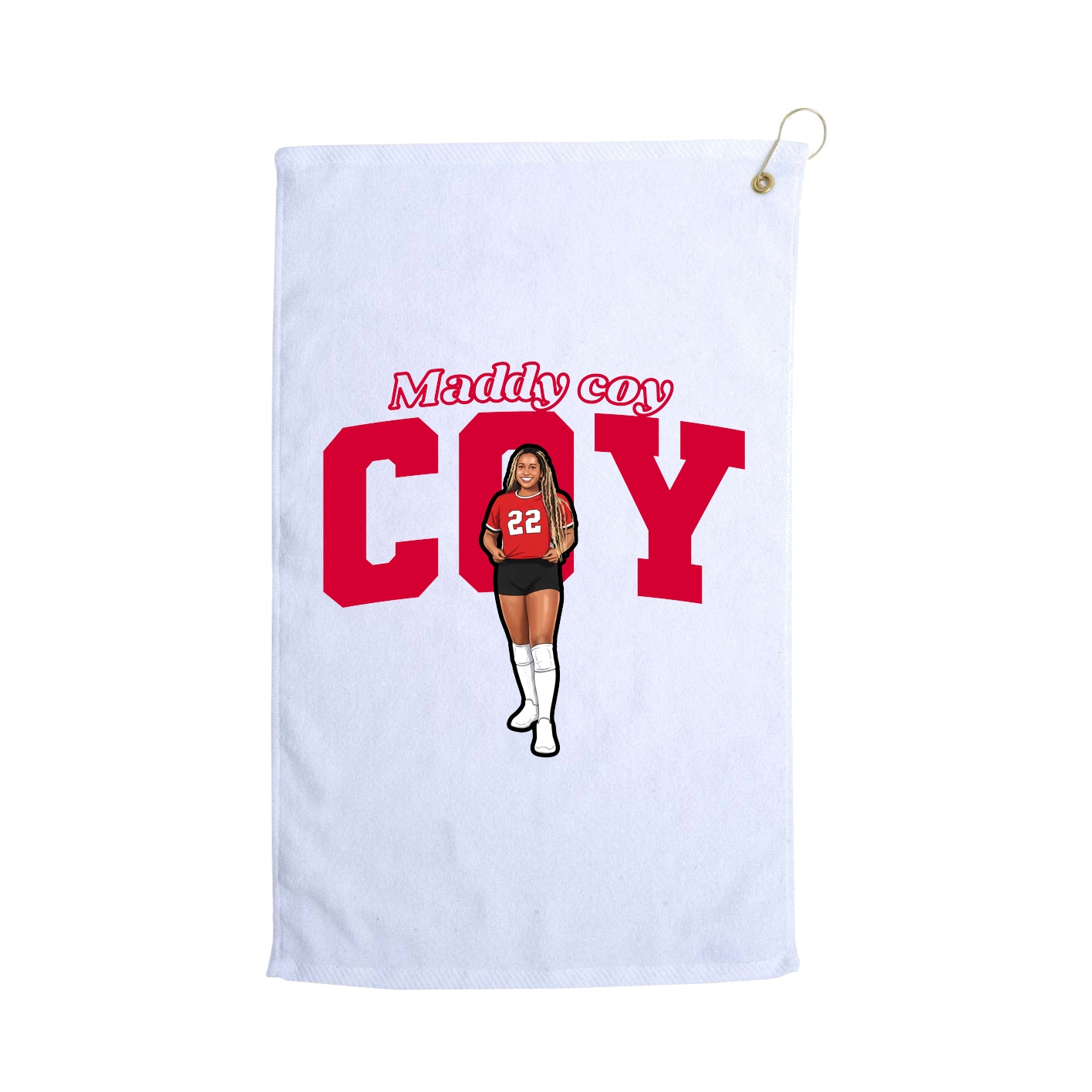 Golf Towel — Name Arch in White