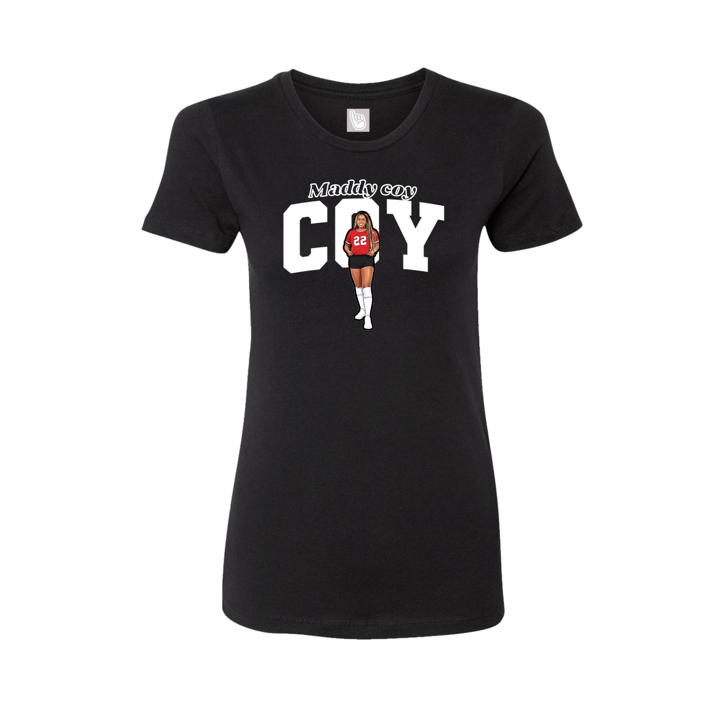 Fitted Women's Tee — Name Arch in Black