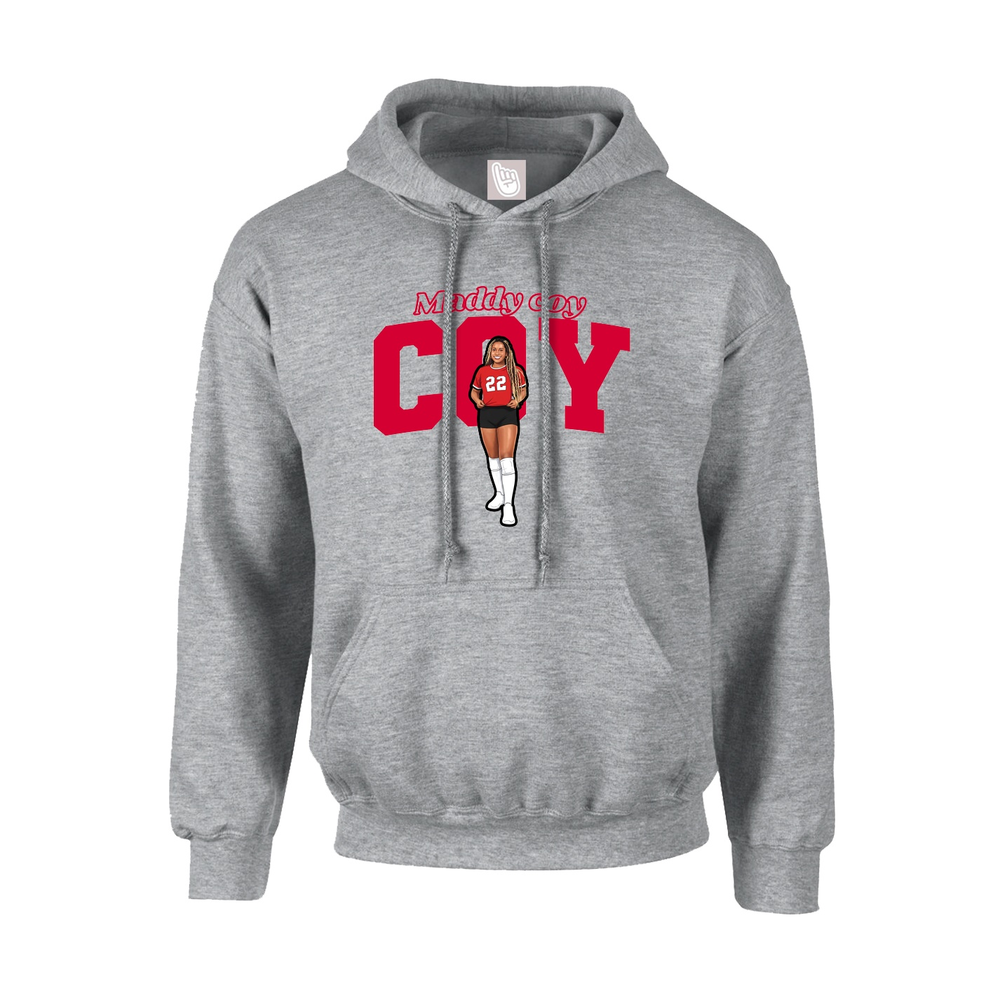 Hoodie — Name Arch in Grey