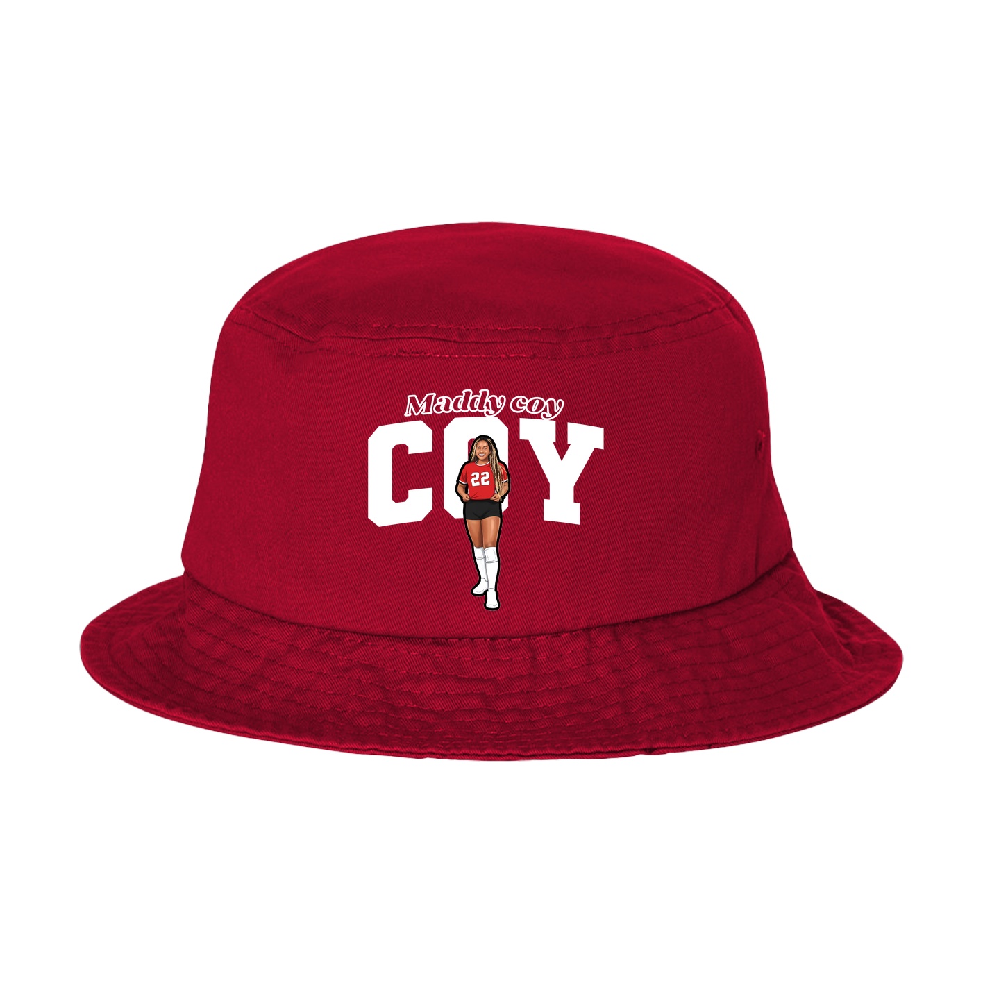 Bucket Cap — Name Arch in Red