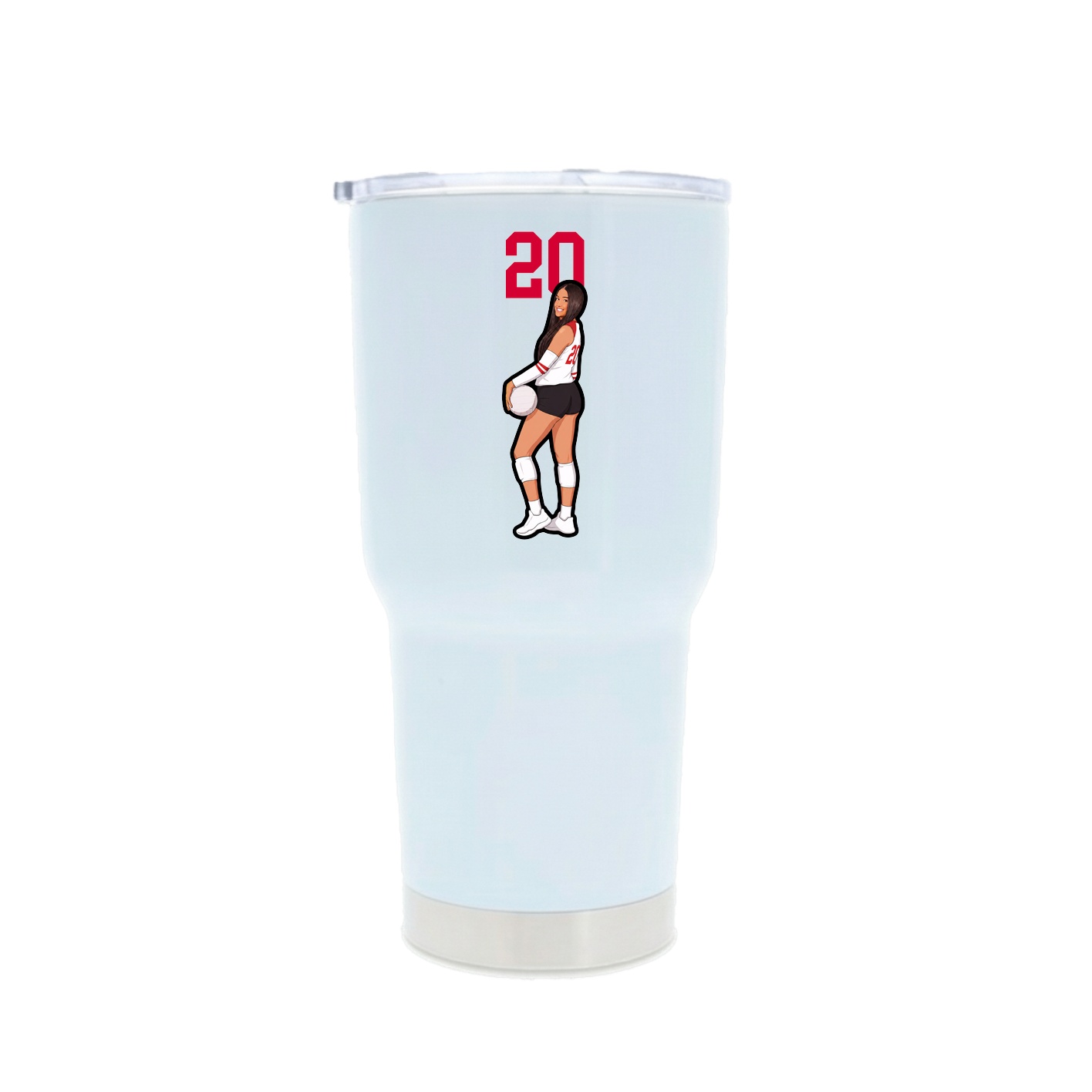 30oz Stainless Steel Tumbler — Number Top in White