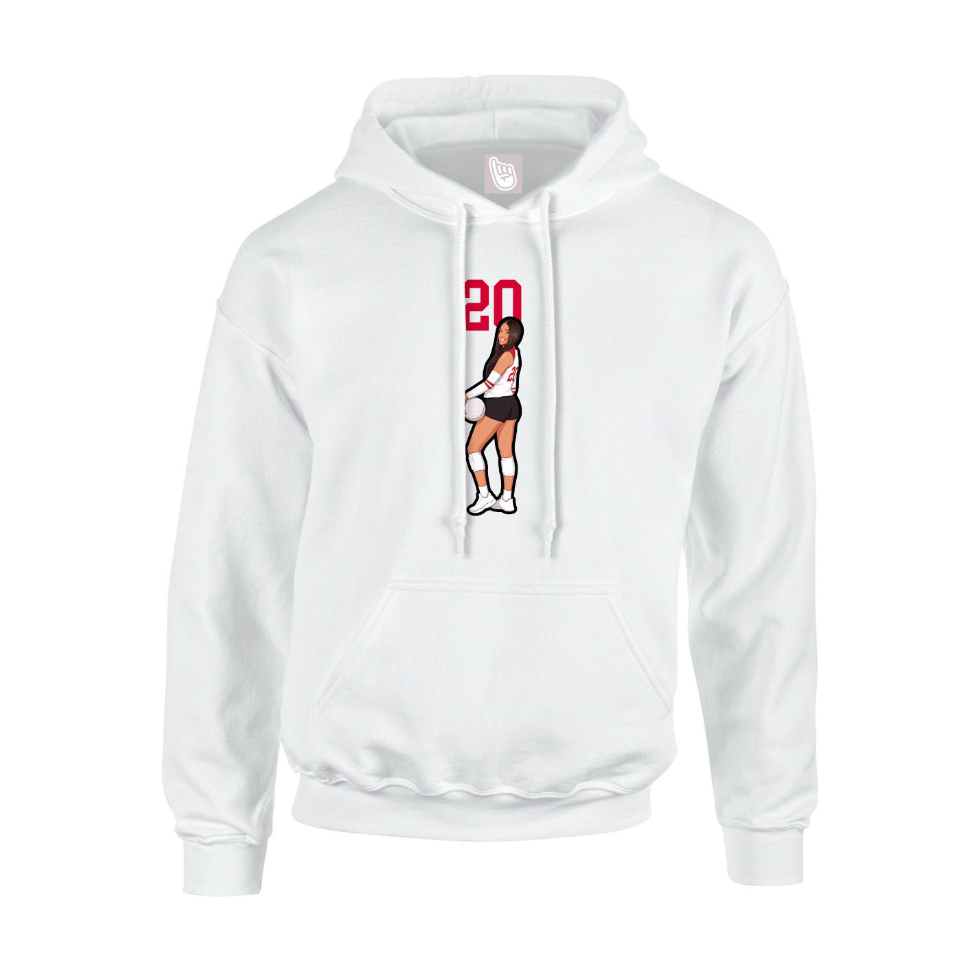 Hoodie — Number Top in White