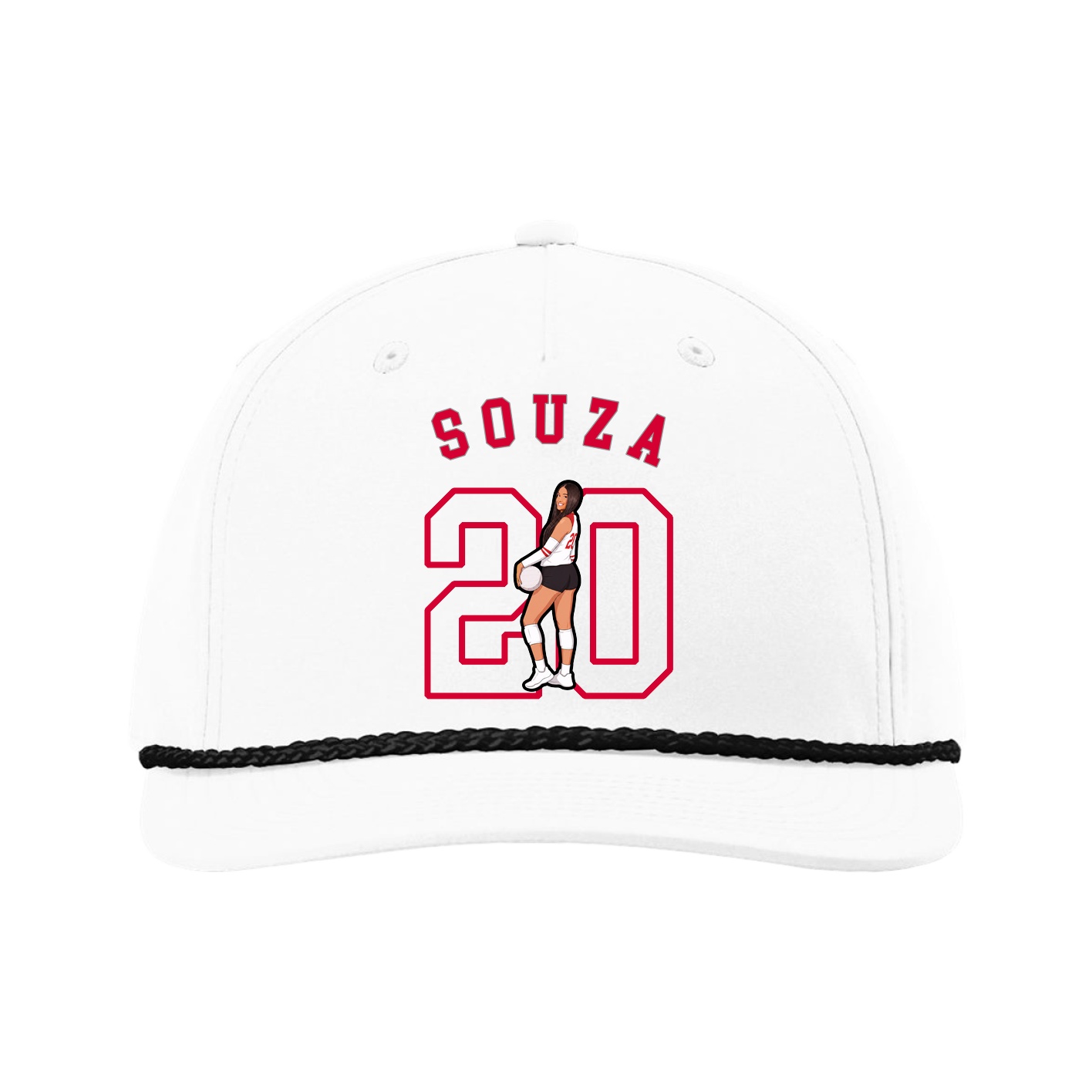 Five-Panel Classic Rope Cap — Shirsey Arch in White