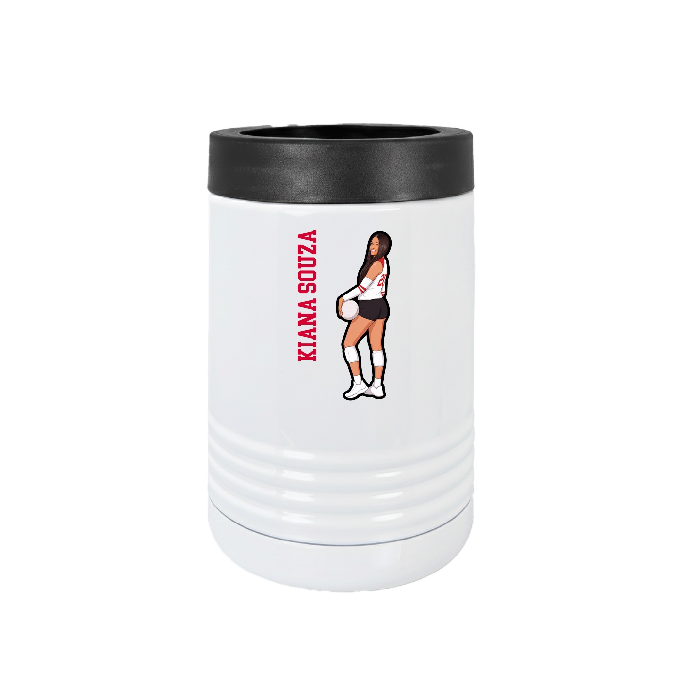 Beverage Holder — Name Vertical in White