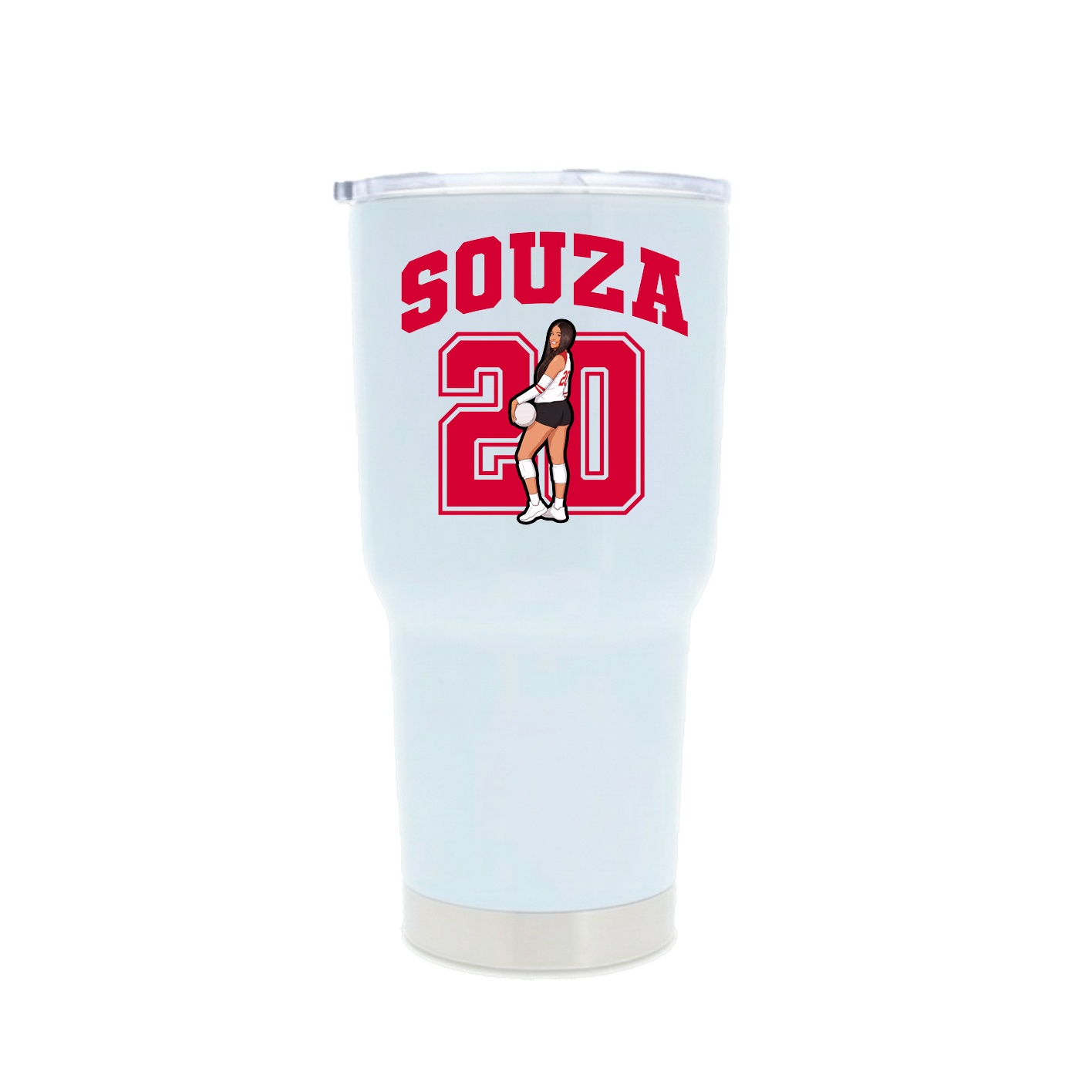 30oz Stainless Steel Tumbler — Number in White