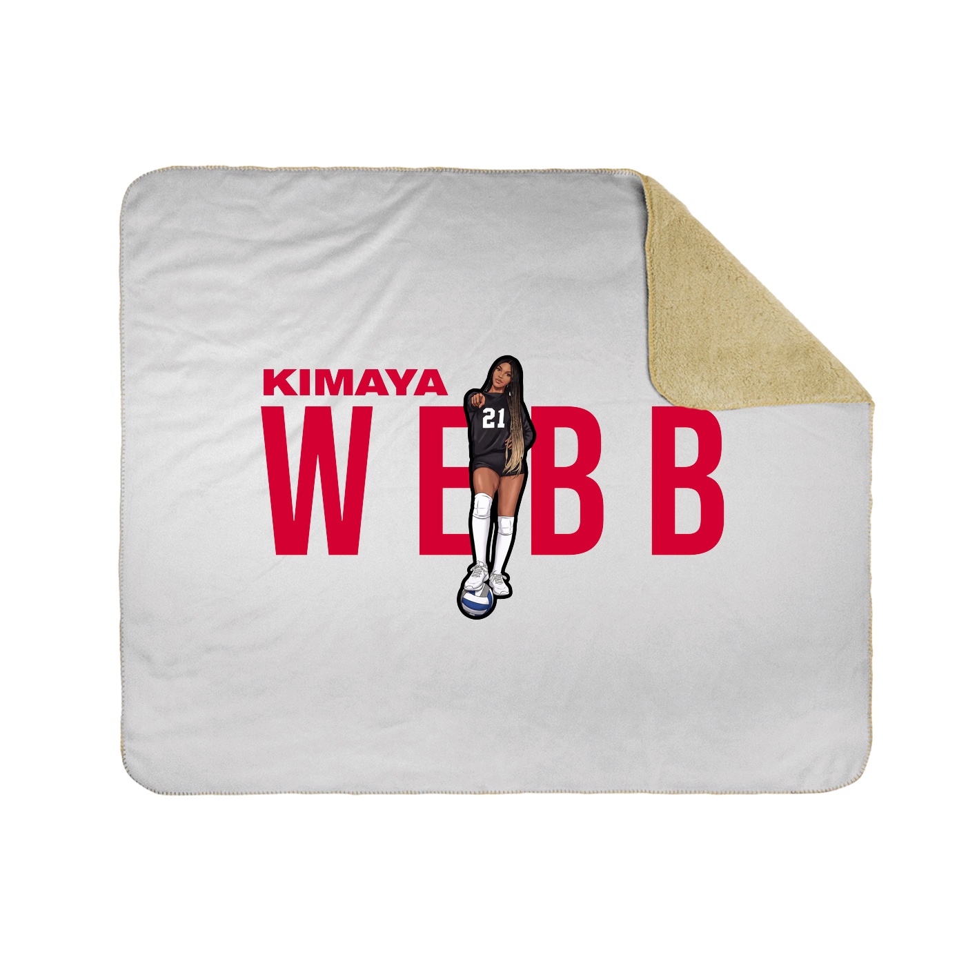 Throw Blanket — Player Name in White
