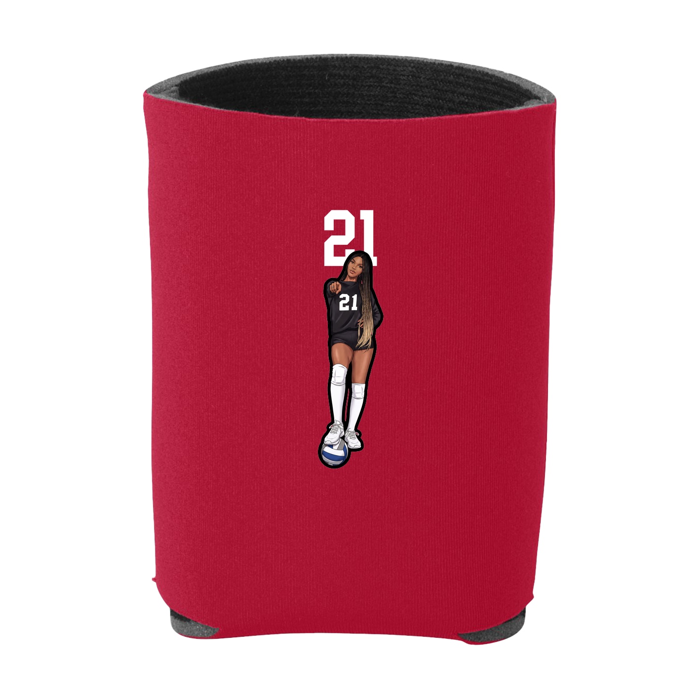 Can Holder — Number Top in Red