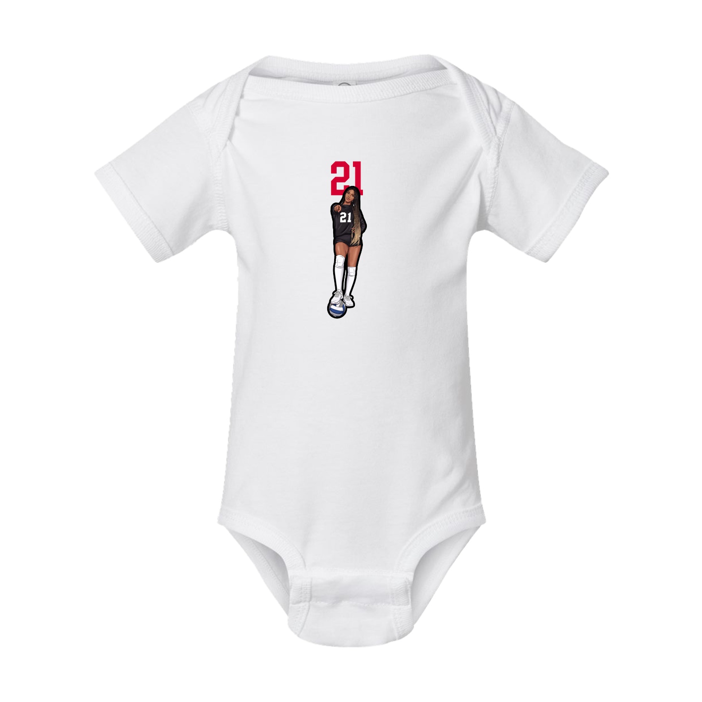 Baby Onesie — Number Top in White