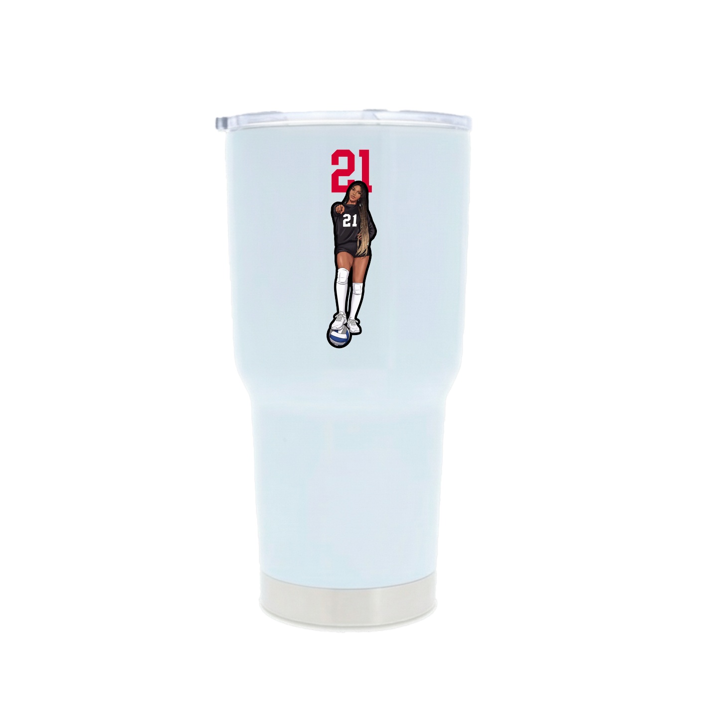 30oz Stainless Steel Tumbler — Number Top in White