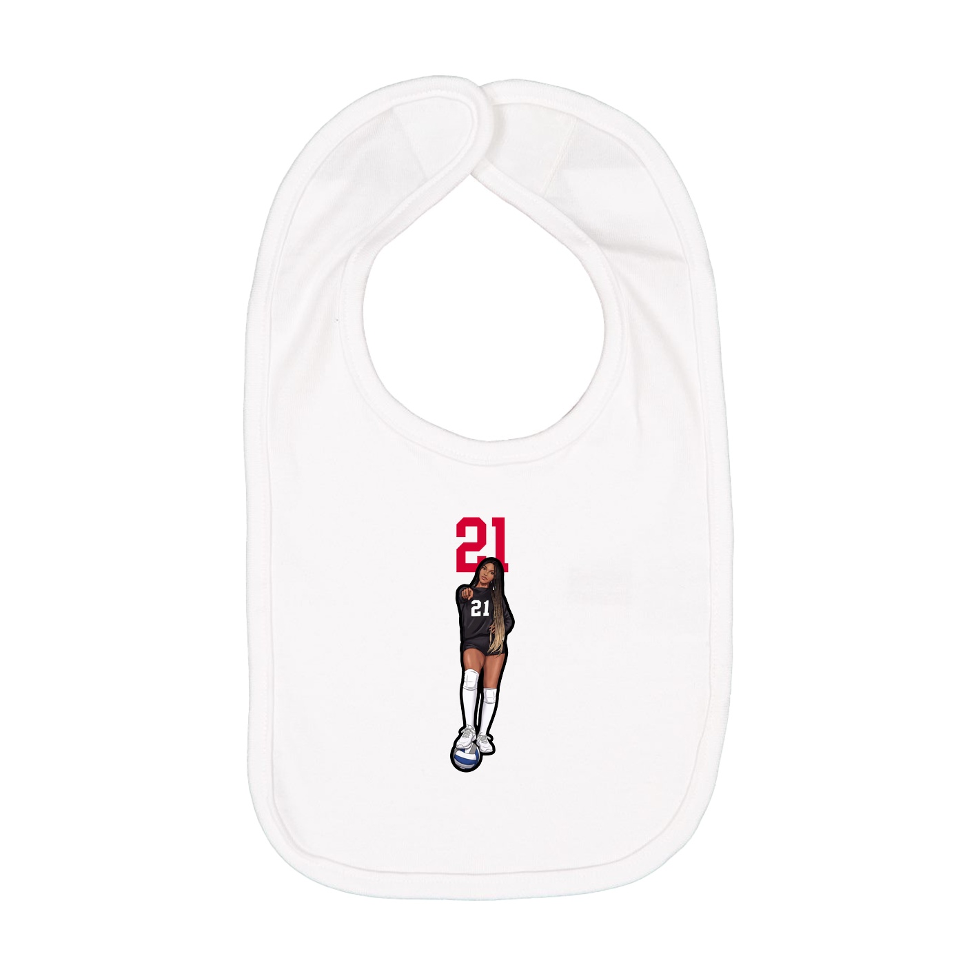 Infant Bib — Number Top in White