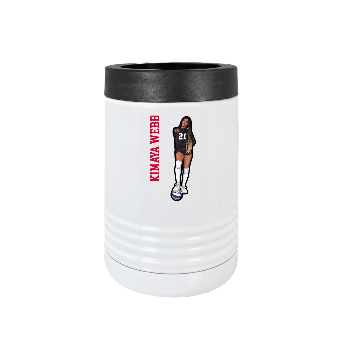 Beverage Holder — Name Vertical in White