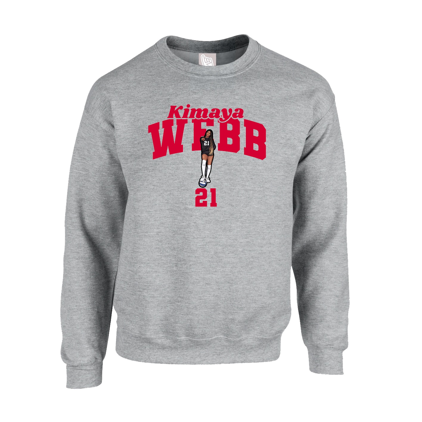 Fleece Crew — Signature Arch in Grey
