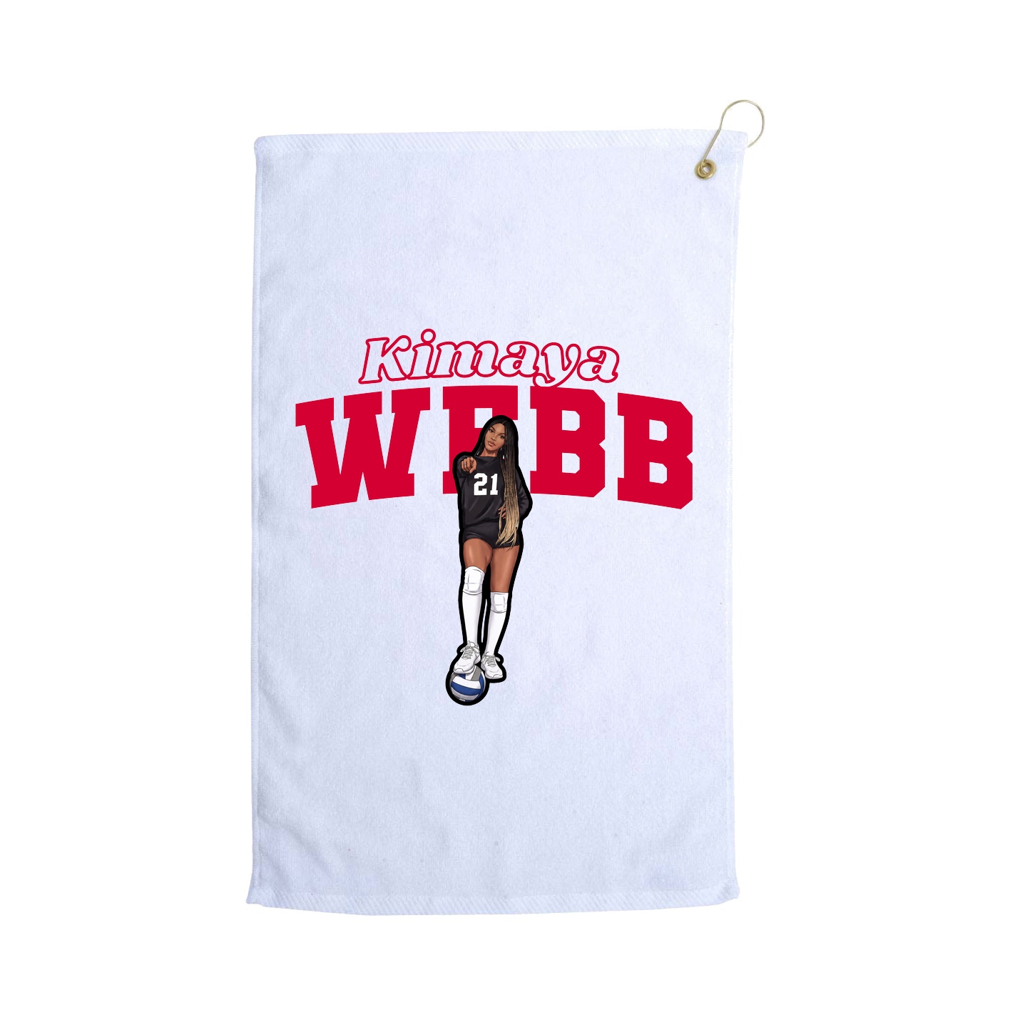 Golf Towel — Name Arch in White