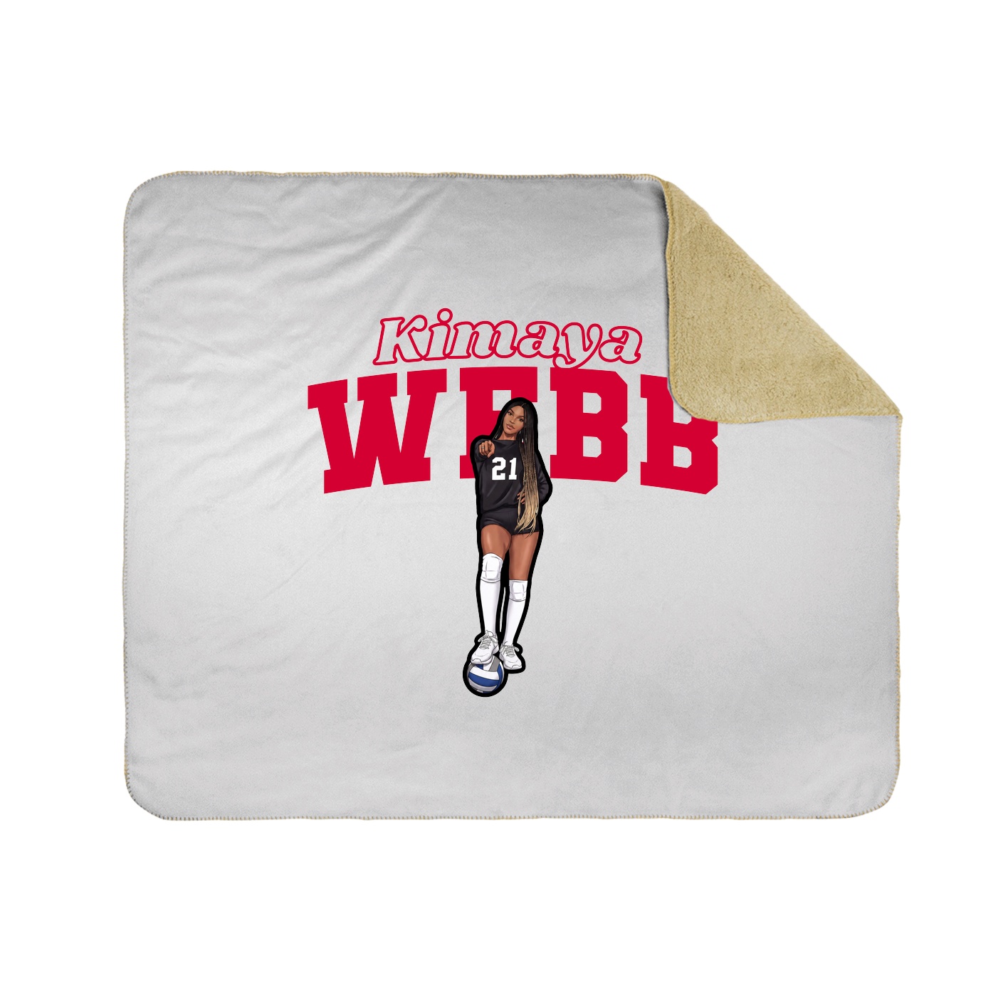 Throw Blanket — Name Arch in White