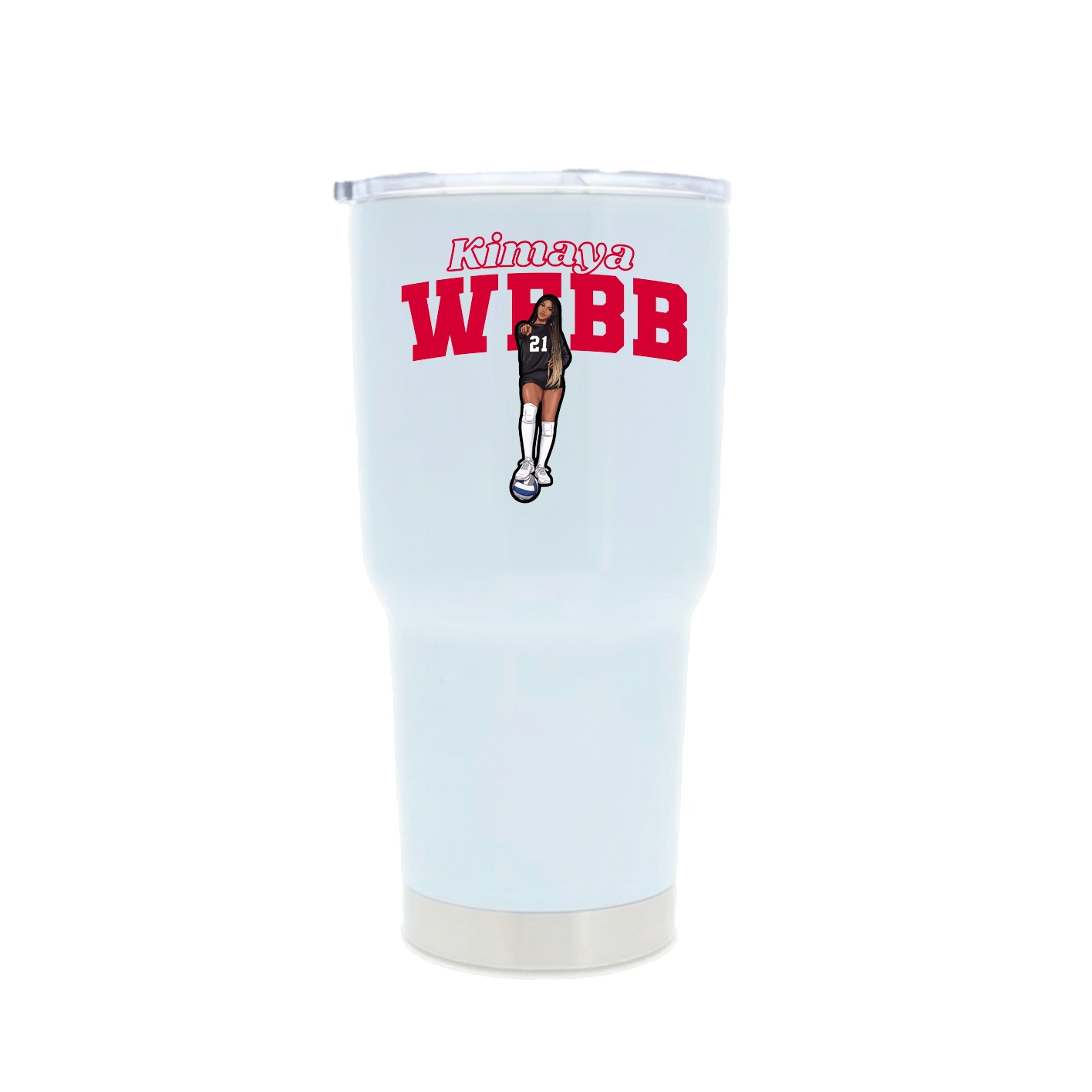 30oz Stainless Steel Tumbler — Name Arch in White