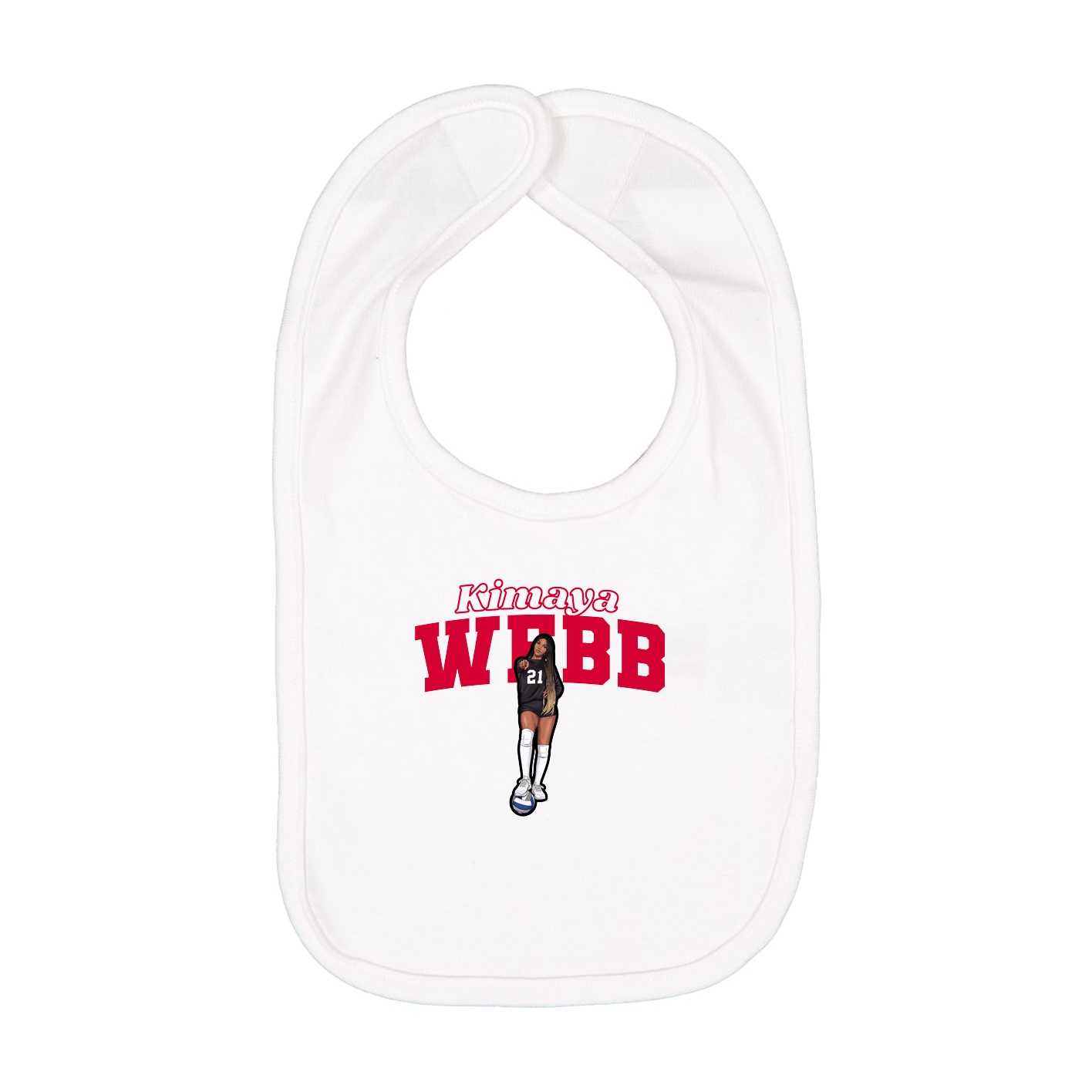 Infant Bib — Name Arch in White