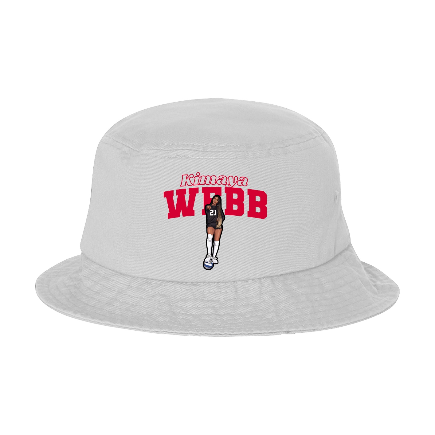 Bucket Cap — Name Arch in White