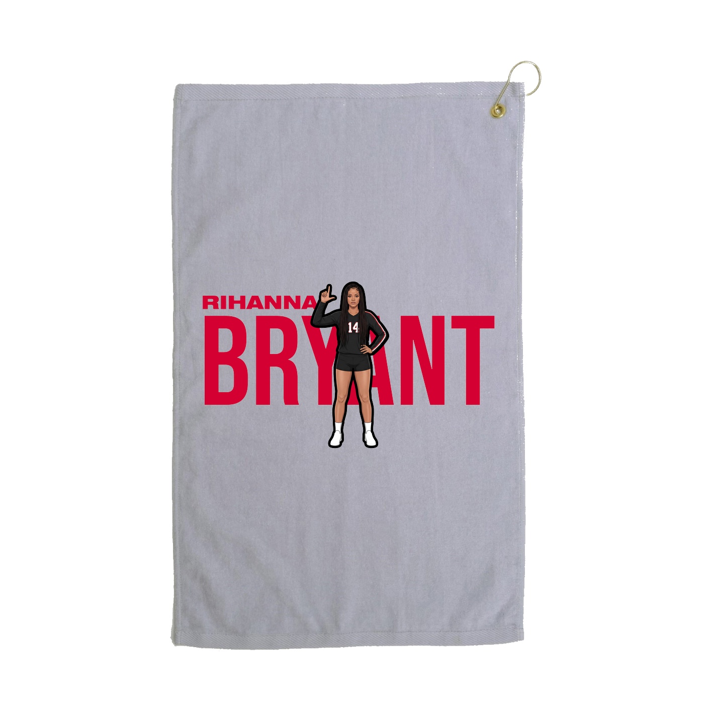 Golf Towel — Player Name in Grey
