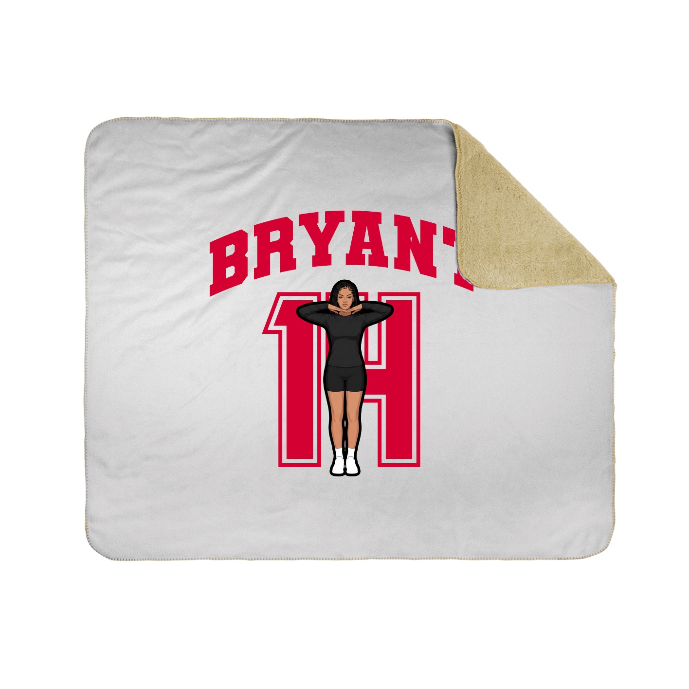 Throw Blanket — Number in White