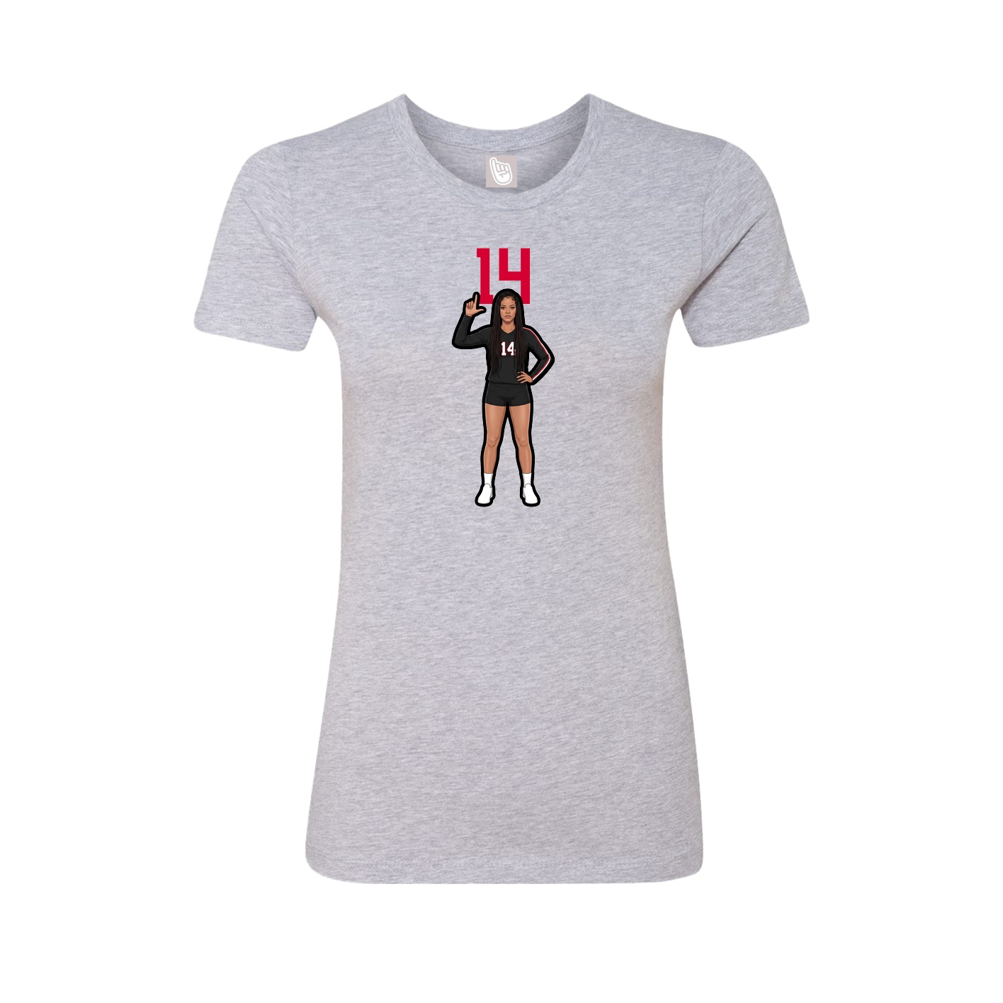 Fitted Women's Tee — Number Top in Grey