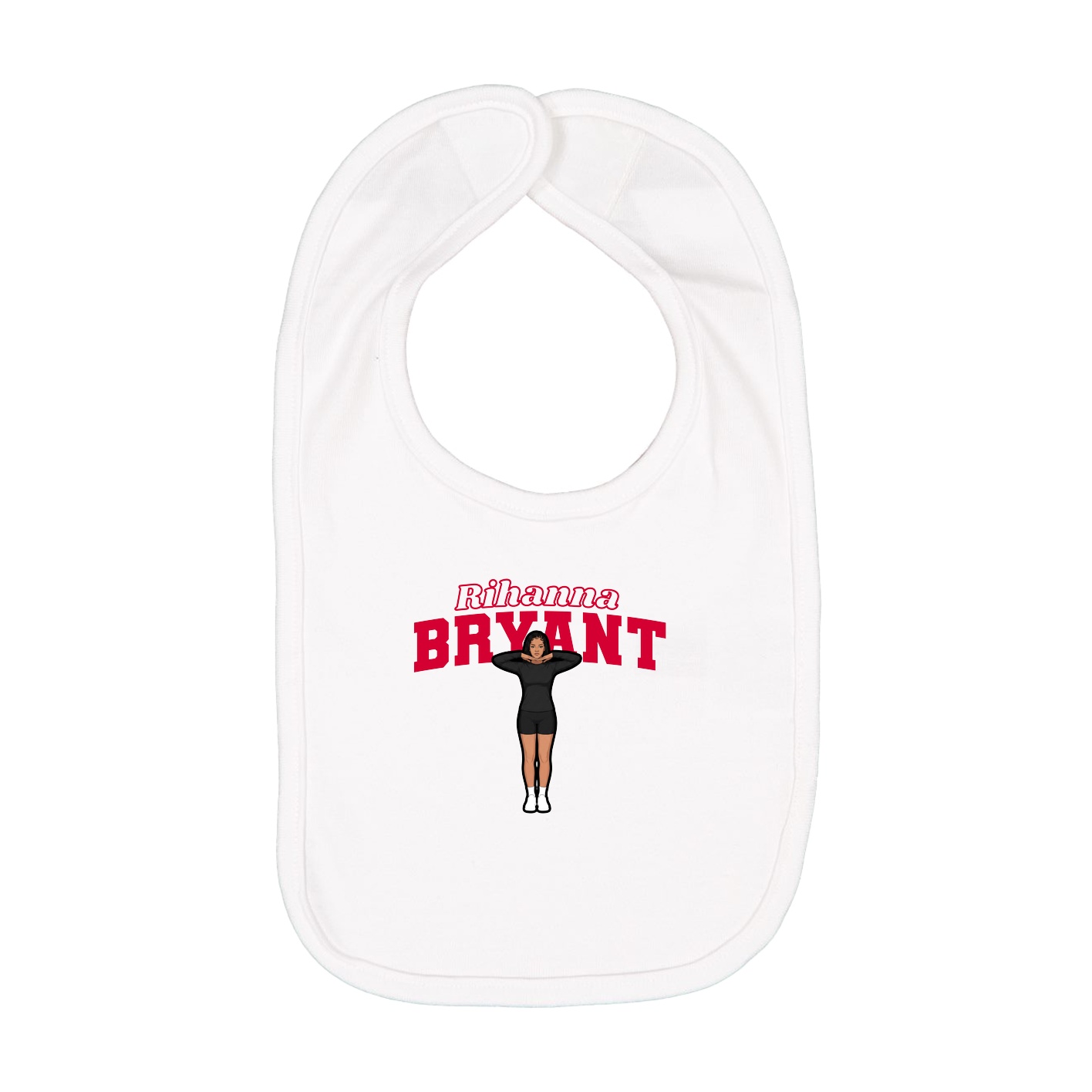 Infant Bib — Name Arch in White