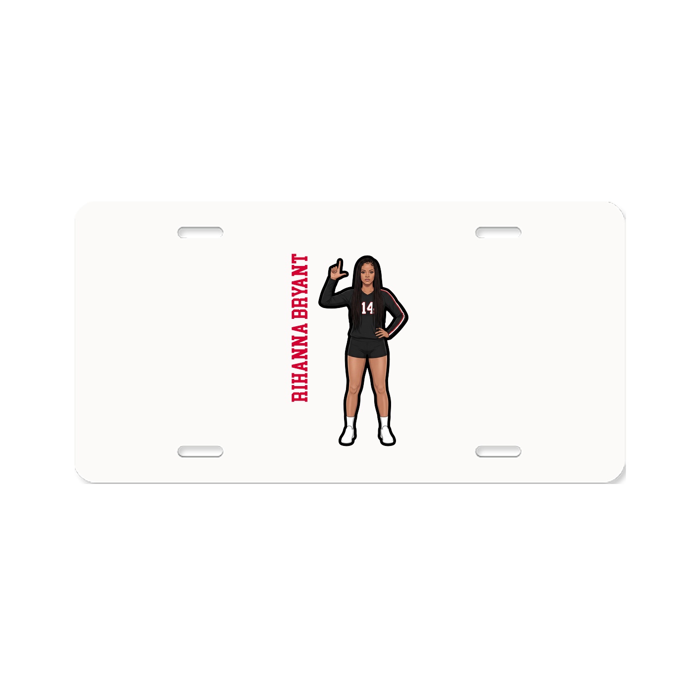 License Plate — Name Vertical in Classic