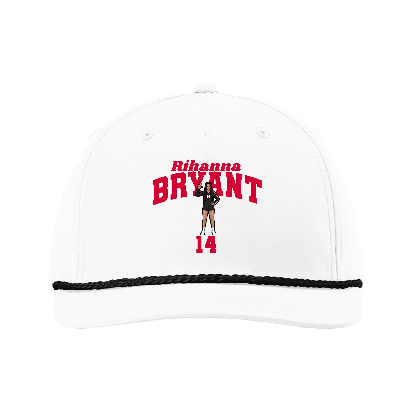 Five-Panel Classic Rope Cap — Signature Arch in White